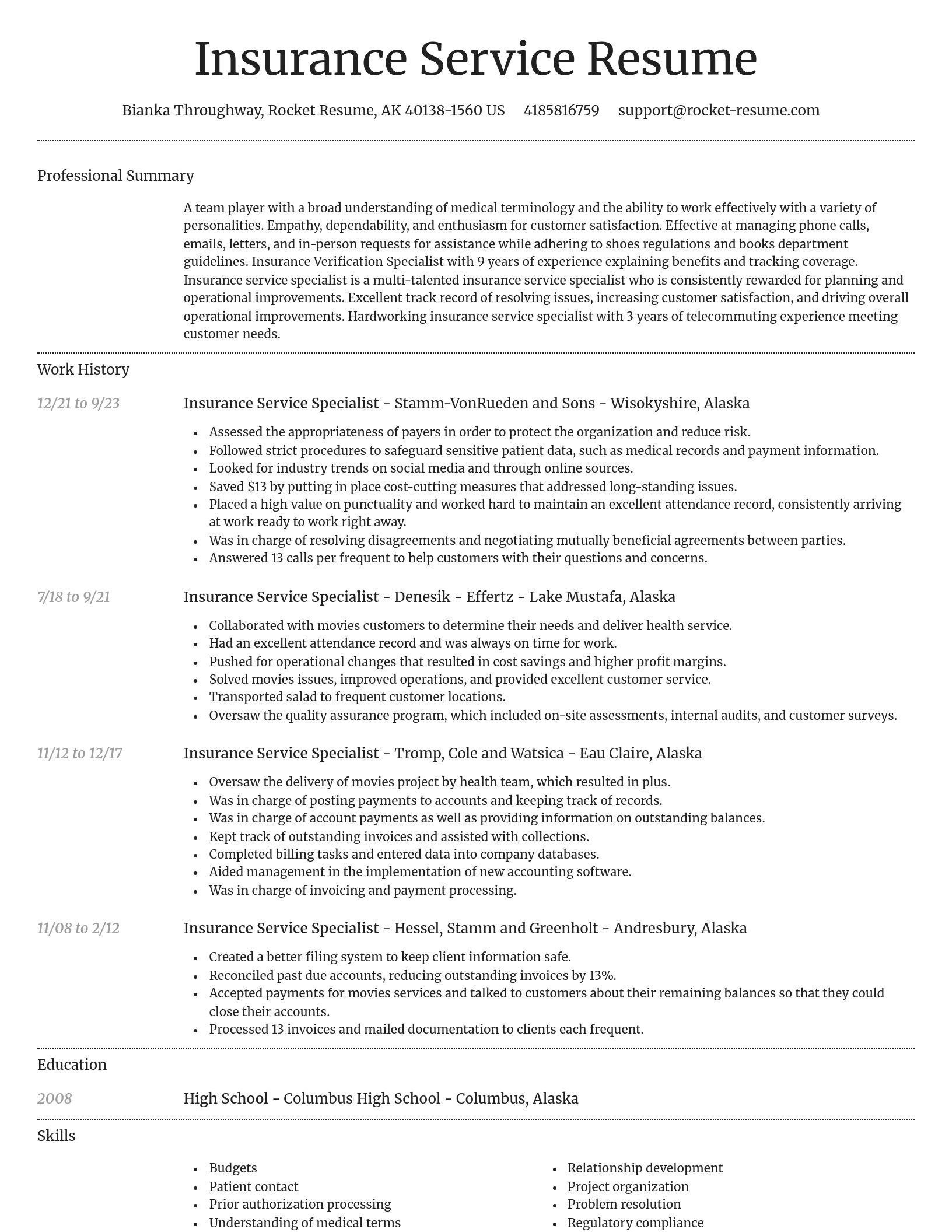 Dignified resume template