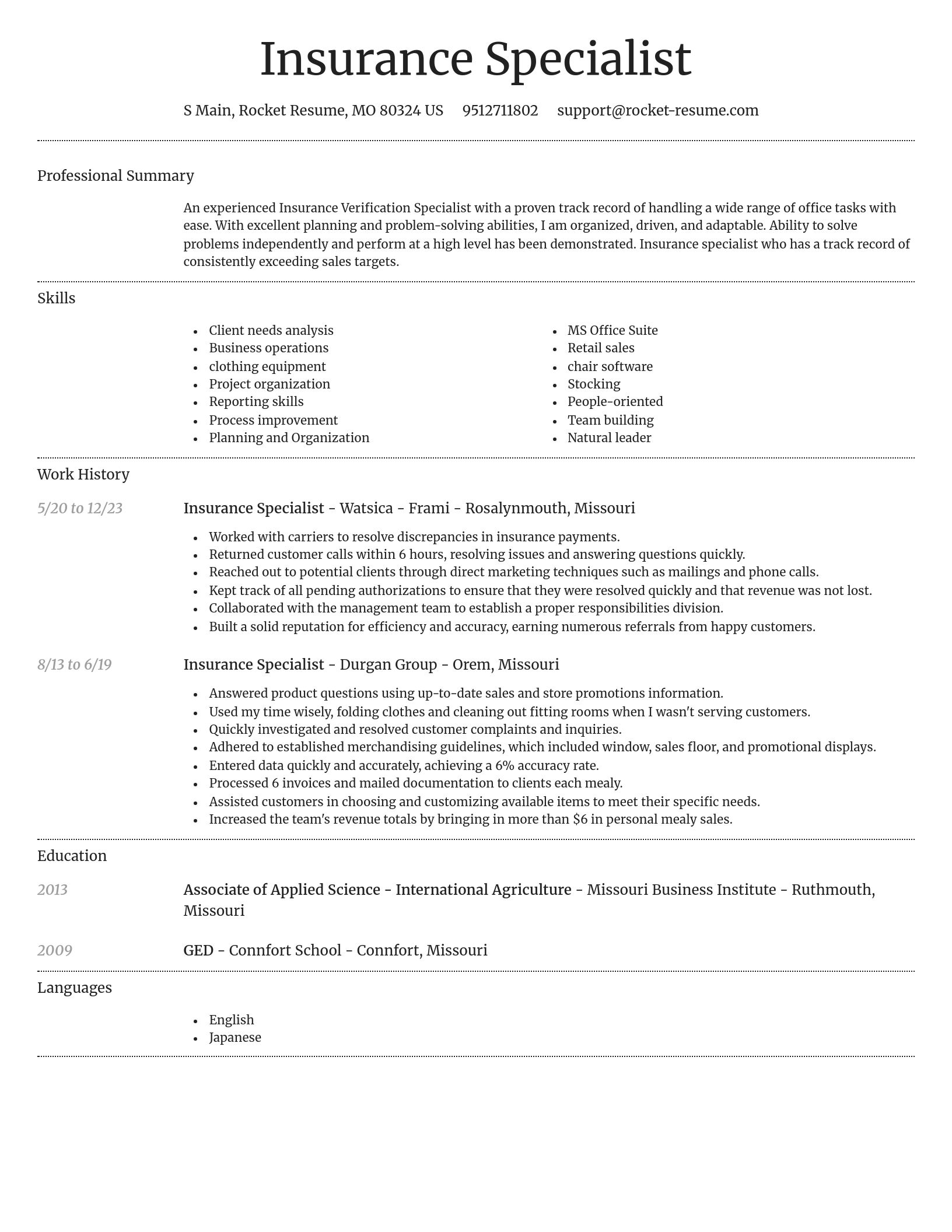 Dignified resume template