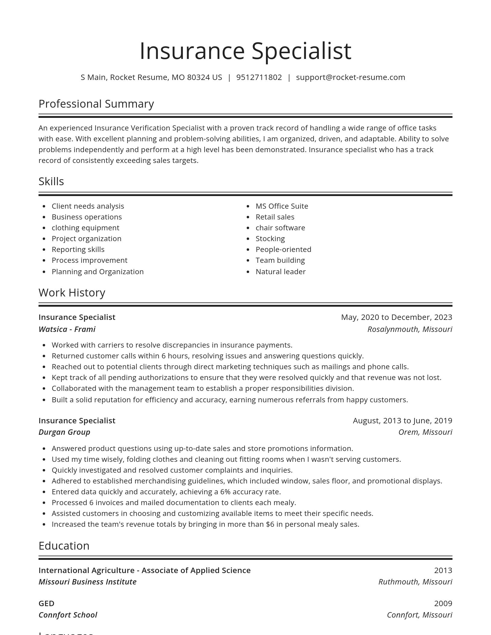 Spotlight resume template