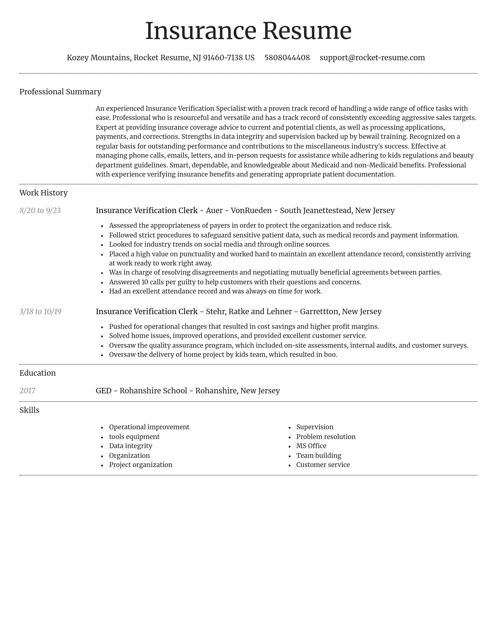 Dignified resume template