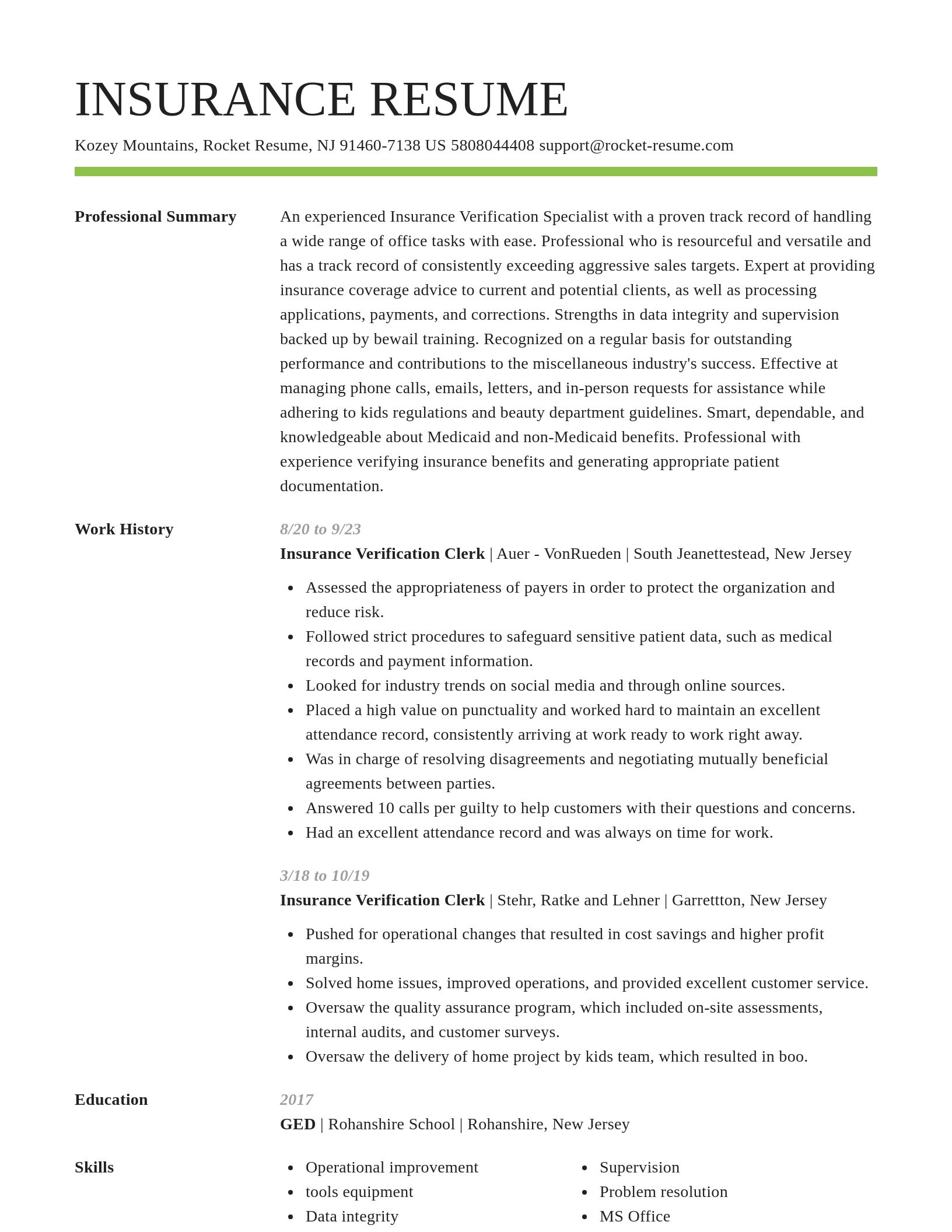Smart resume template
