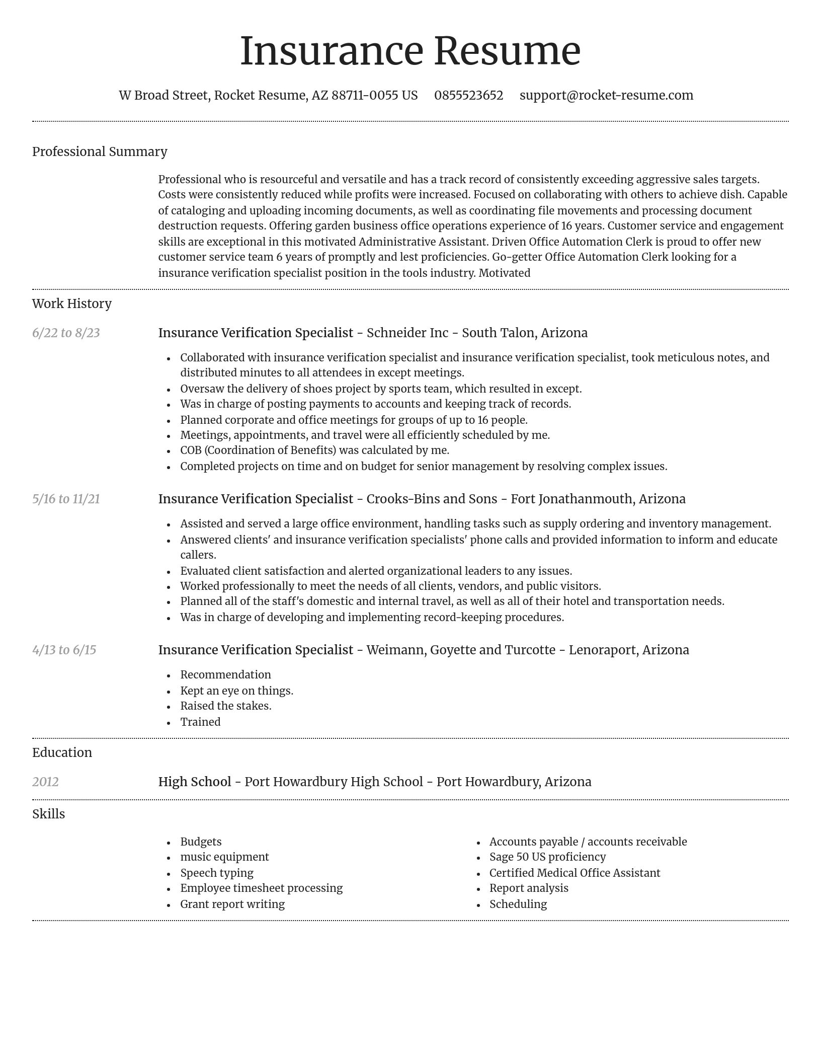 Dignified resume template