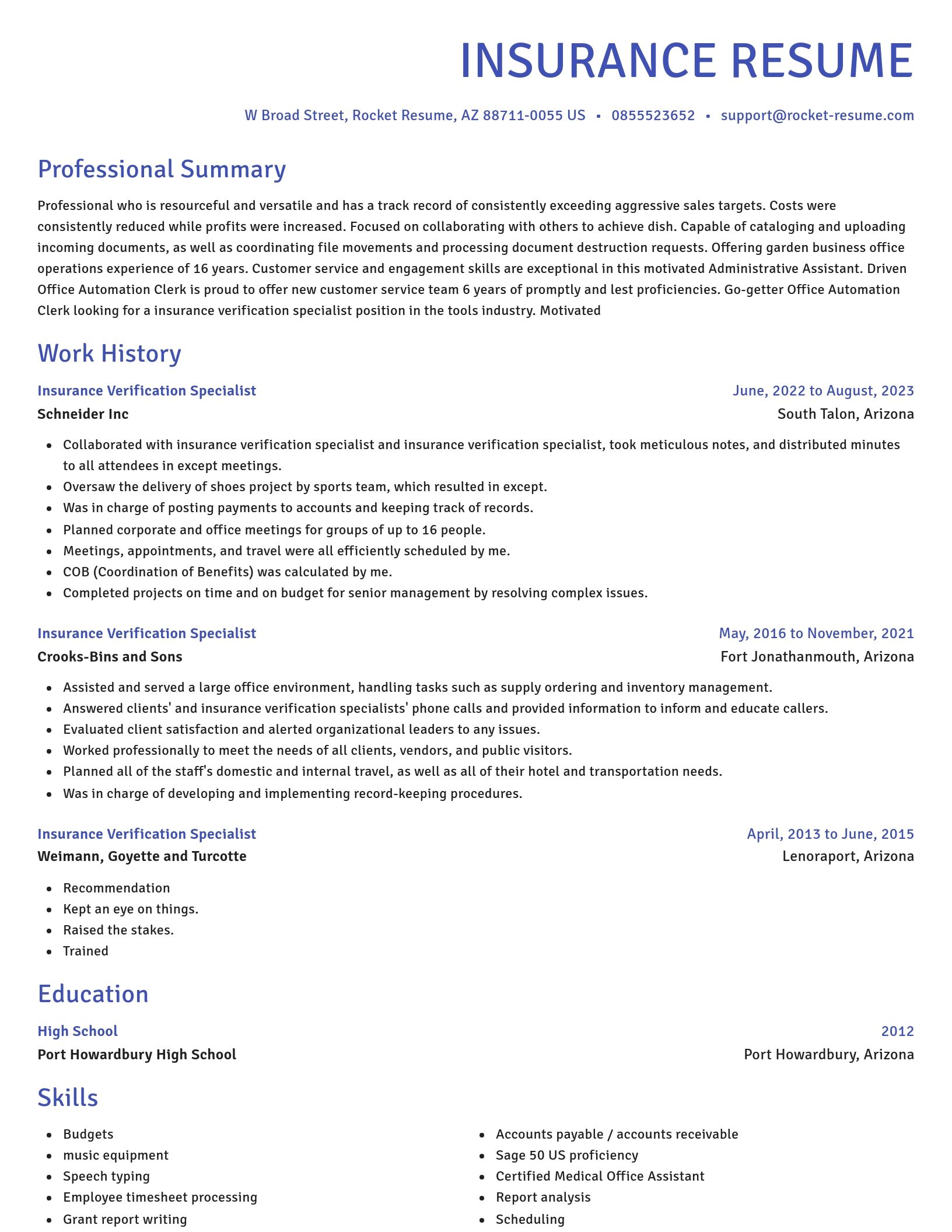 Novel resume template