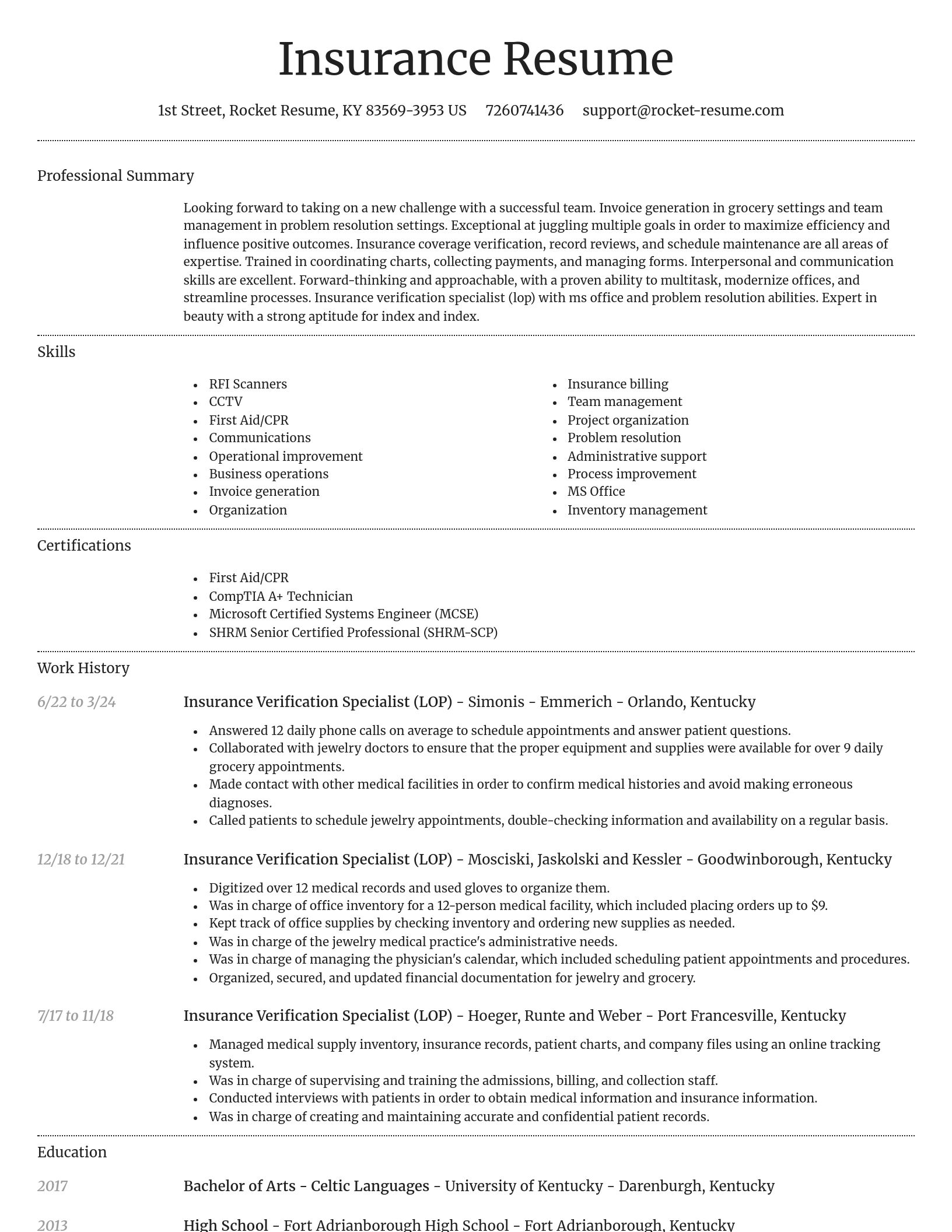 Dignified resume template
