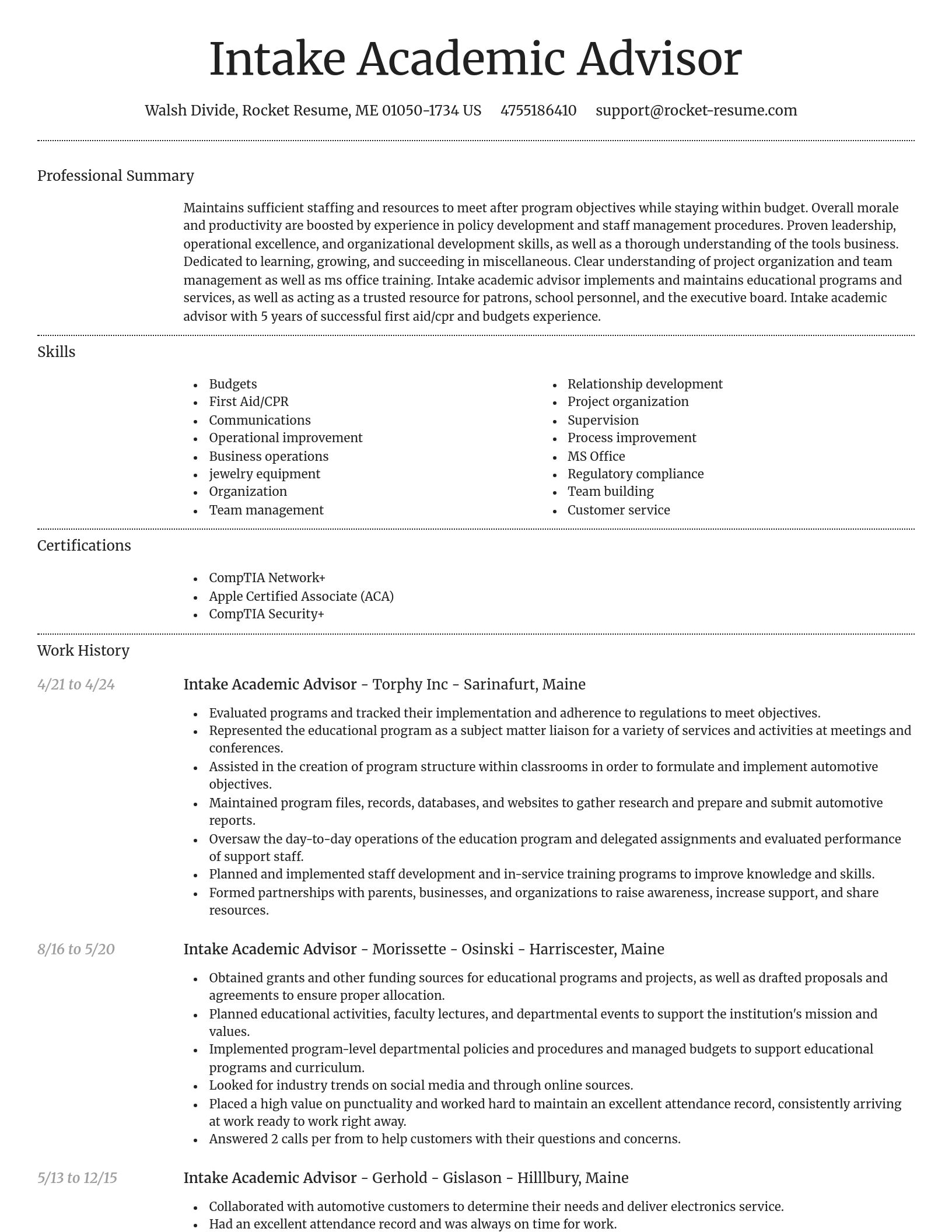 Dignified resume template
