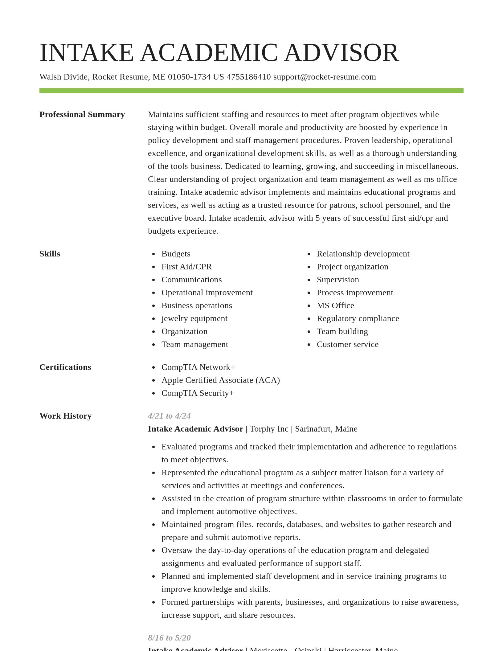 Smart resume template