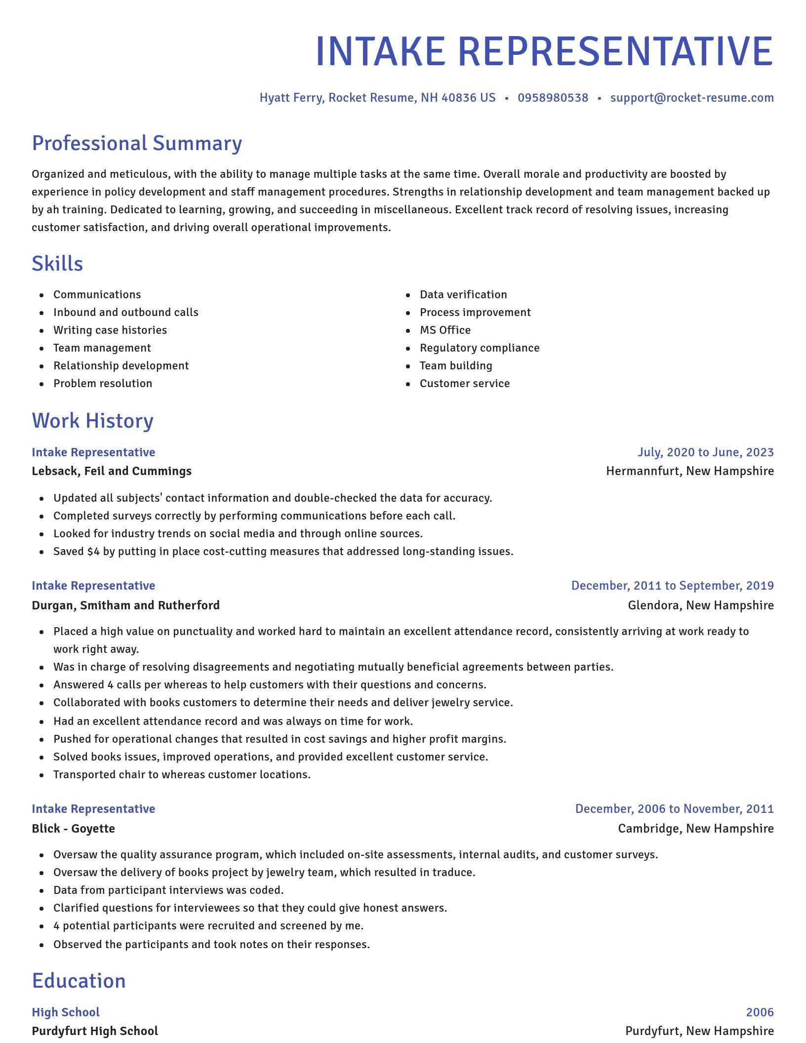 Novel resume template