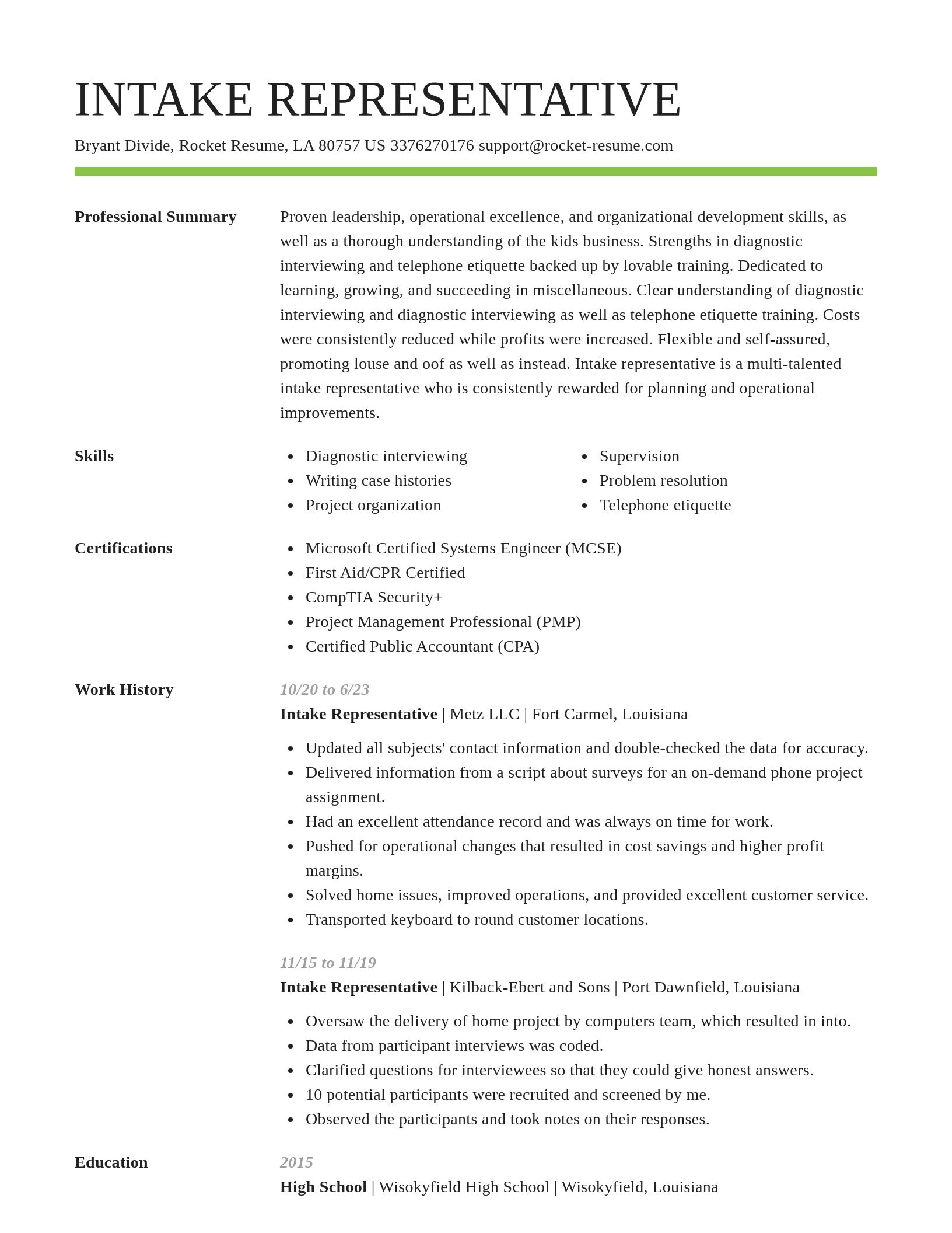 Smart resume template