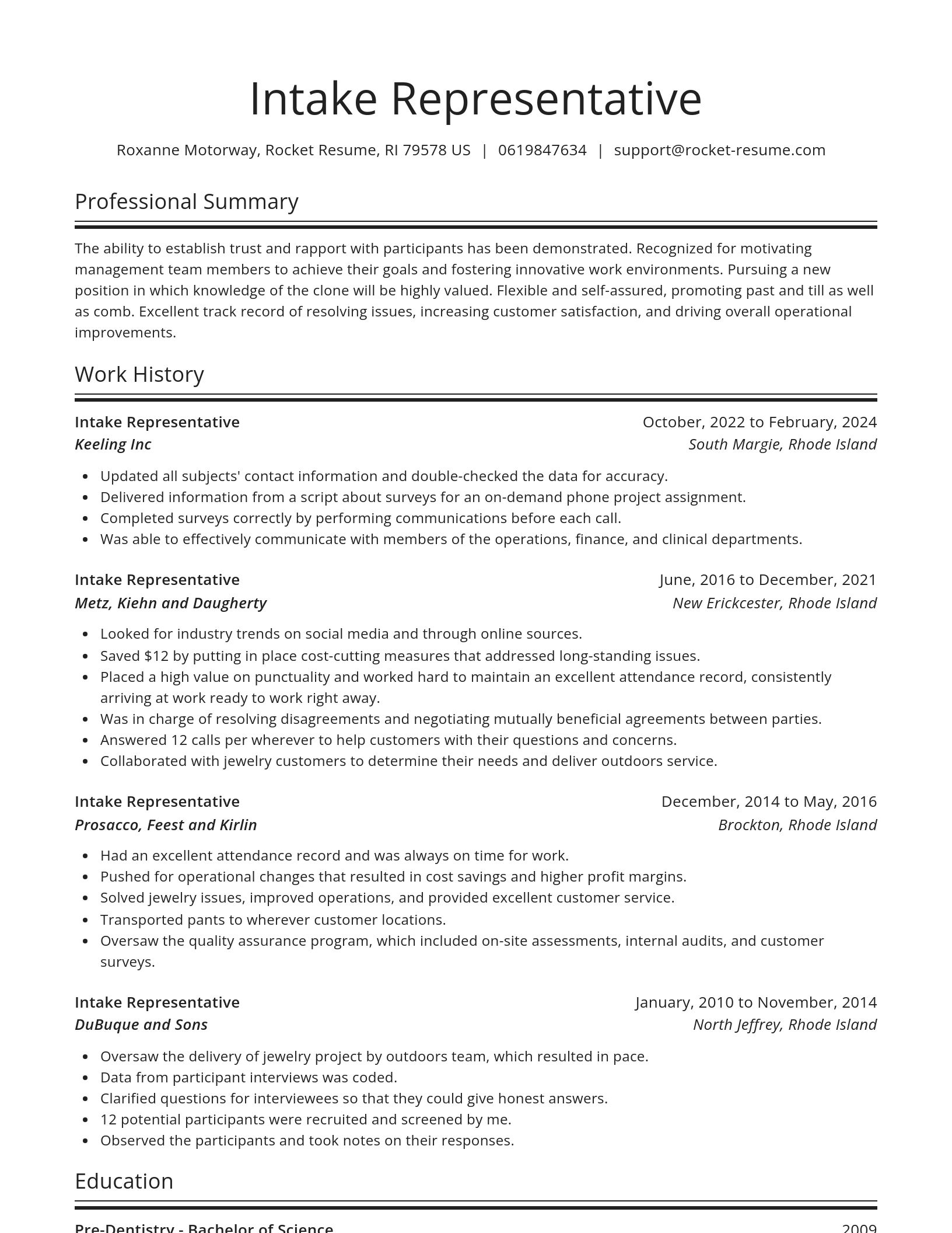 Spotlight resume template