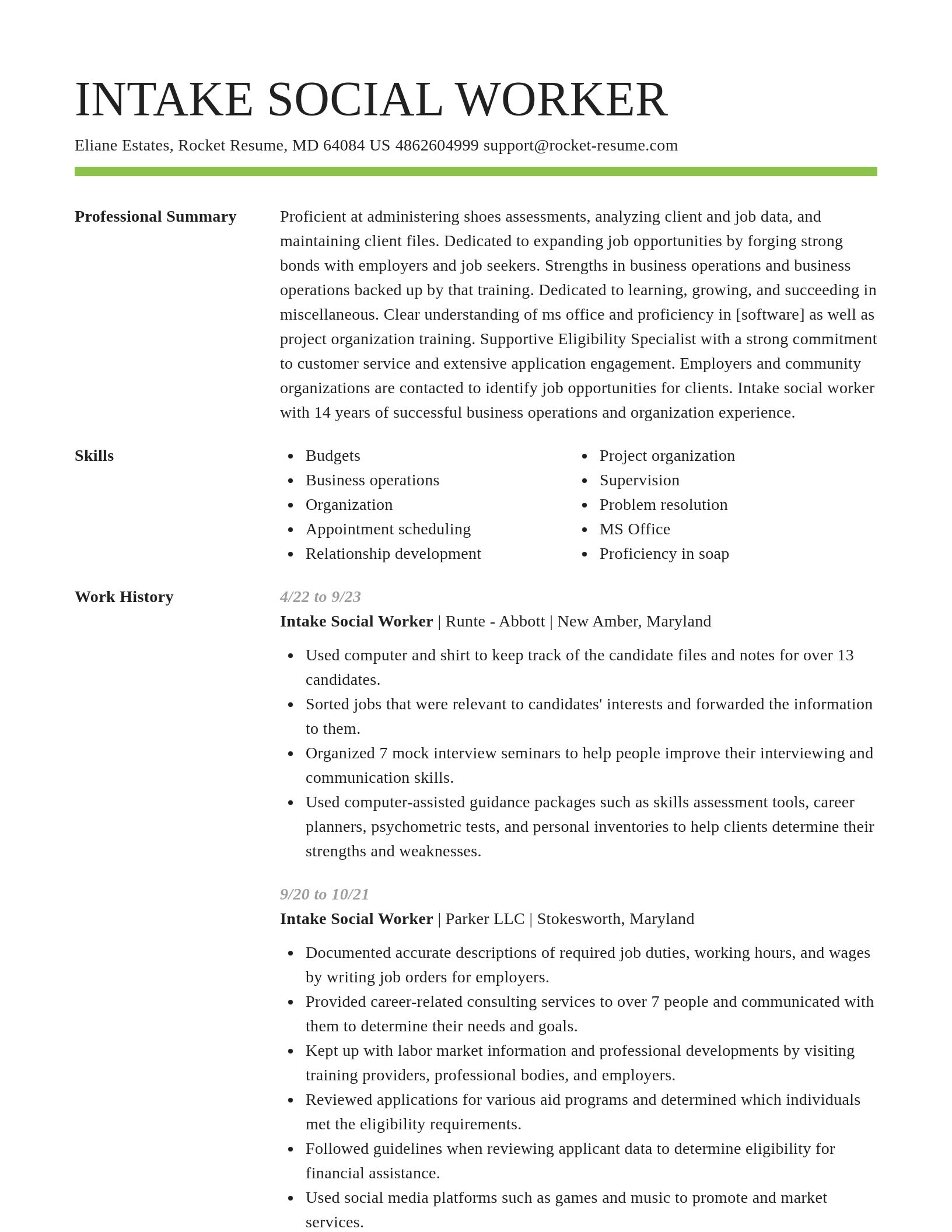 Smart resume template