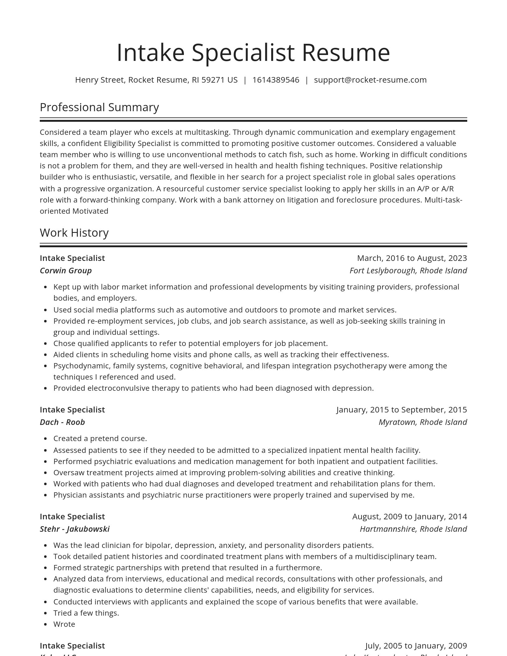 Spotlight resume template