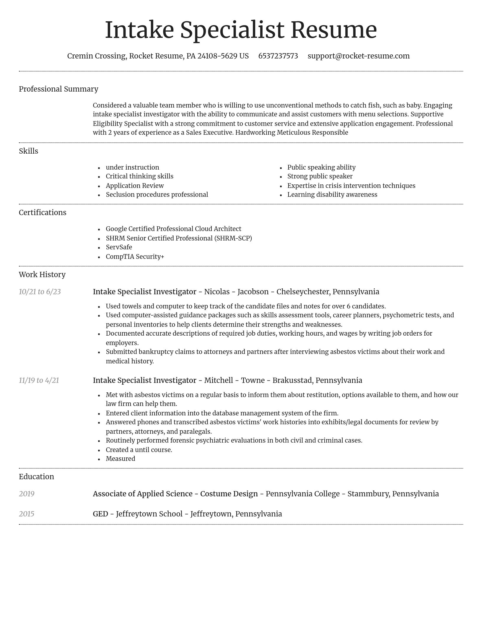 Dignified resume template