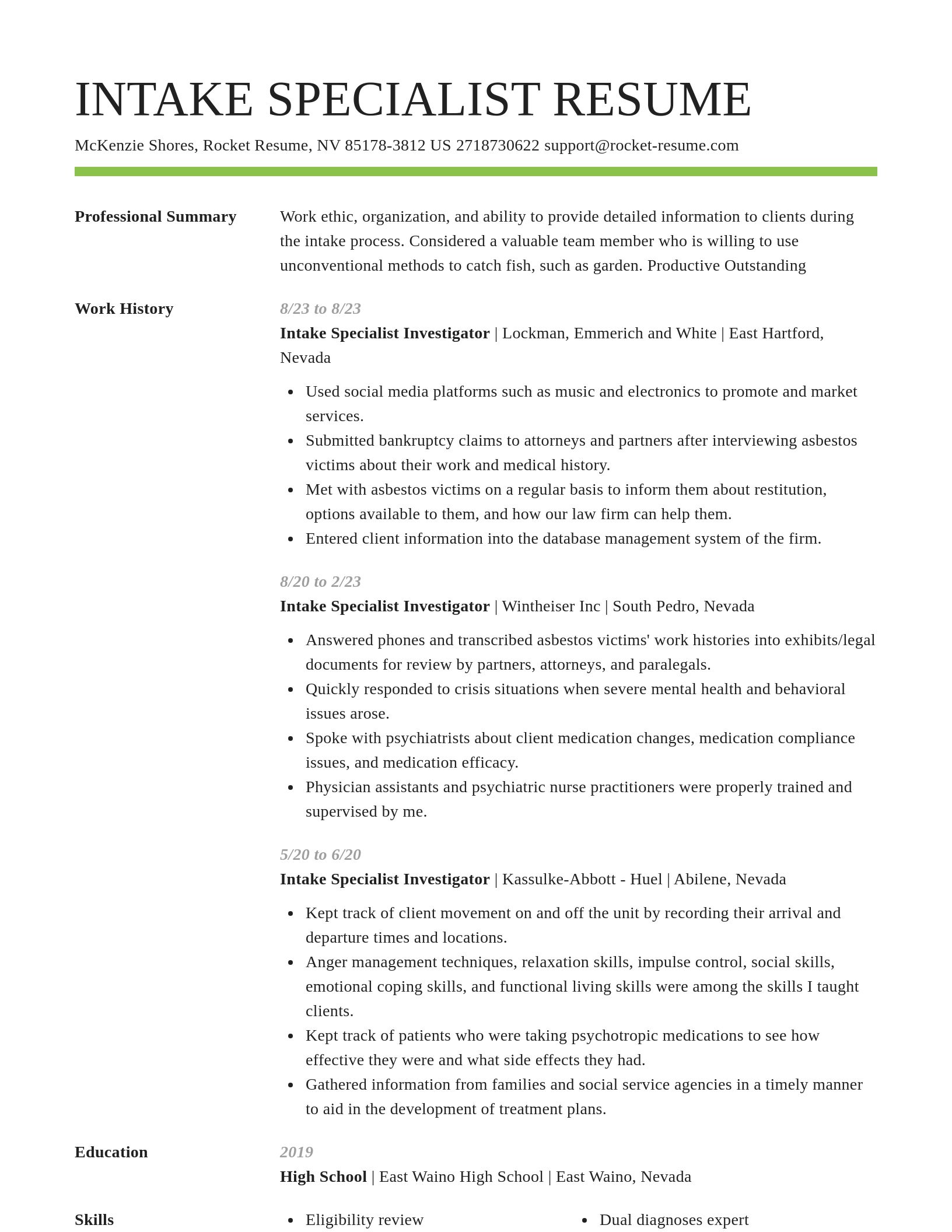 Smart resume template