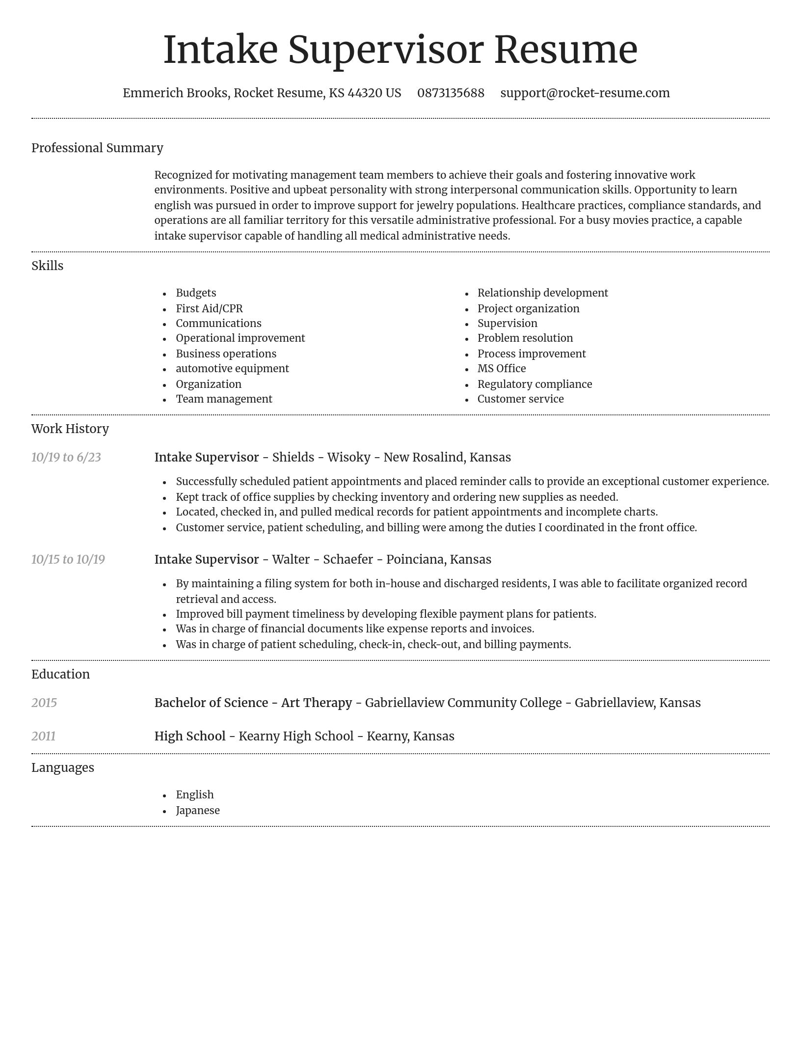 Dignified resume template