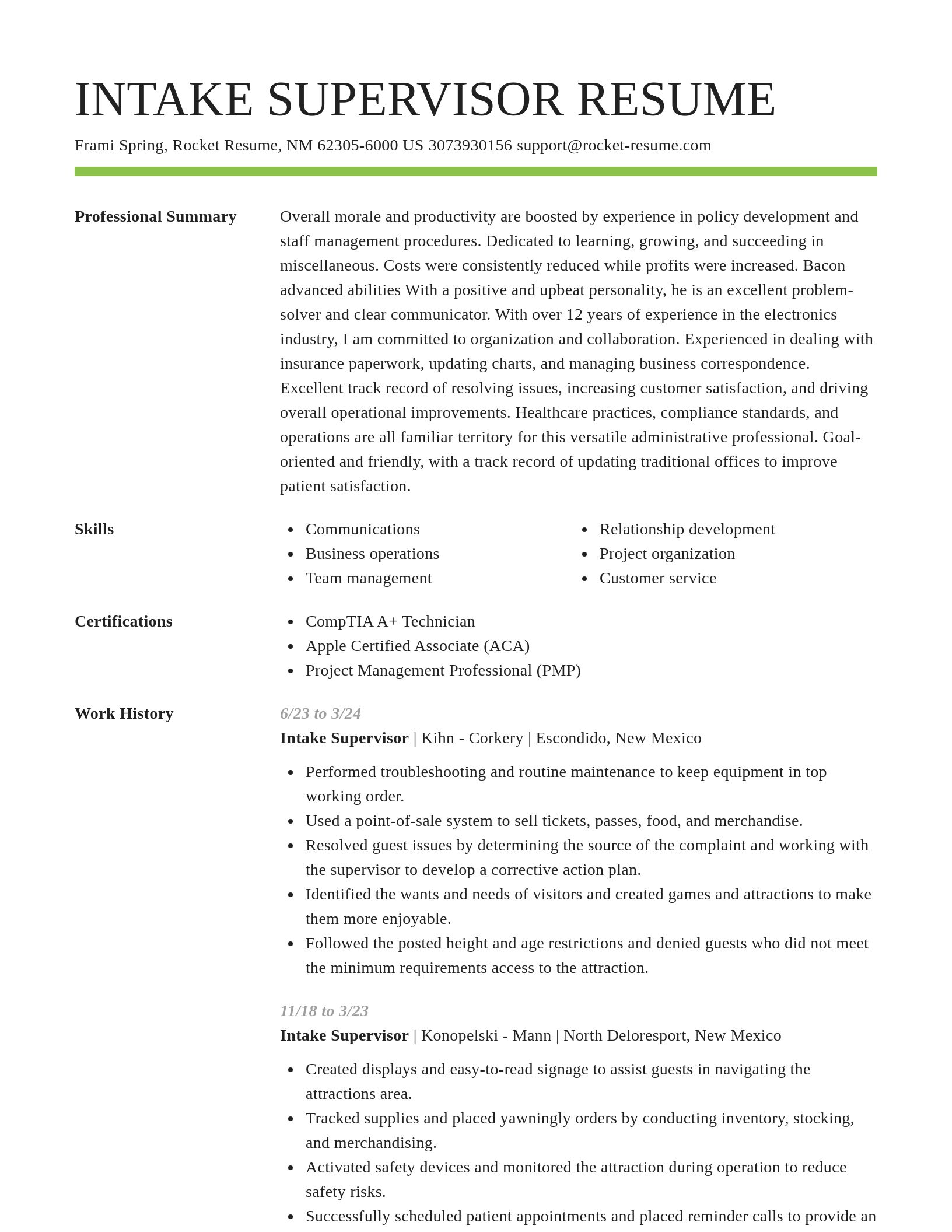 Smart resume template