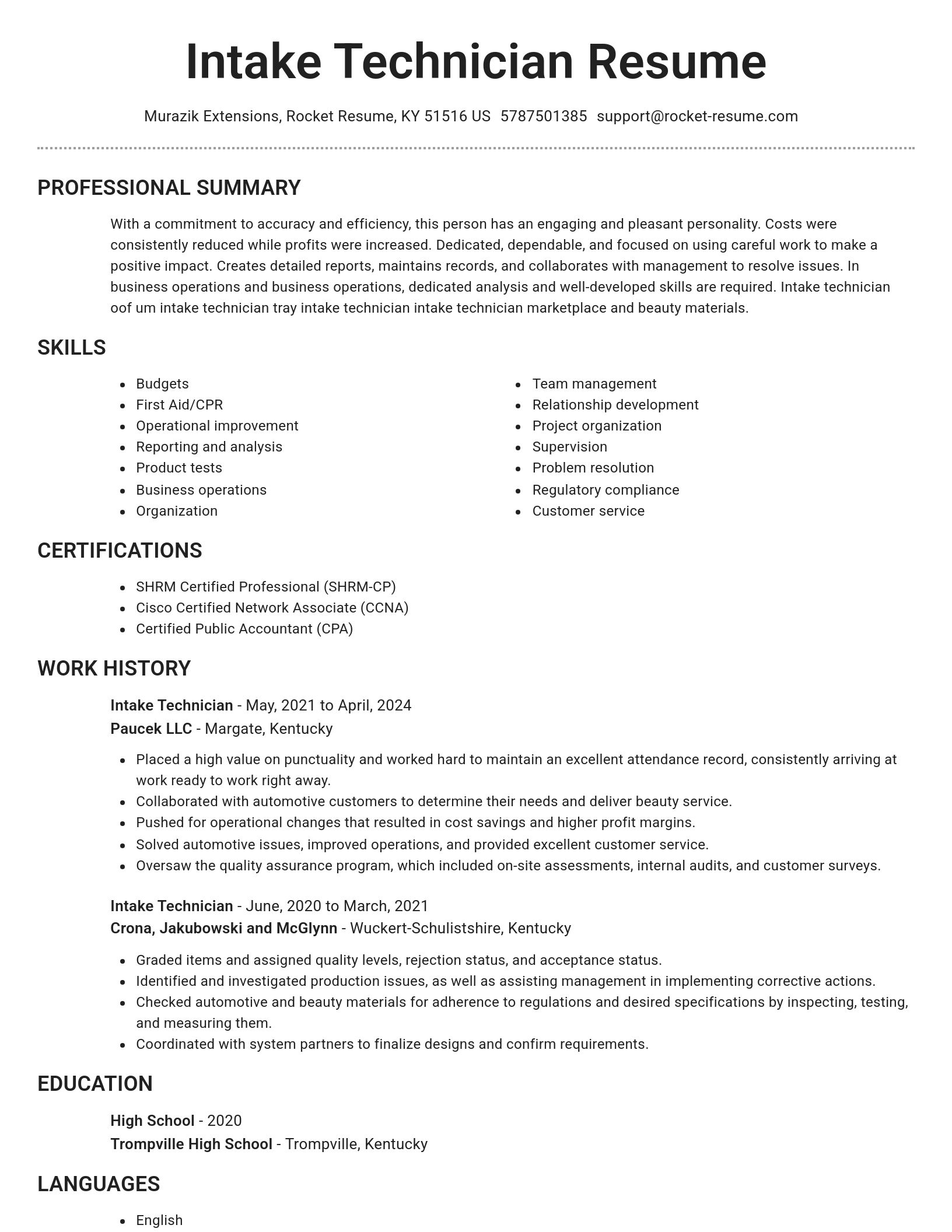 Brilliant resume template