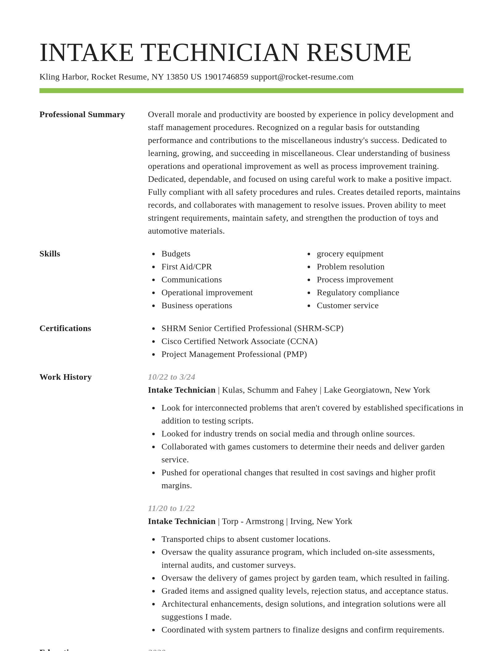 Smart resume template