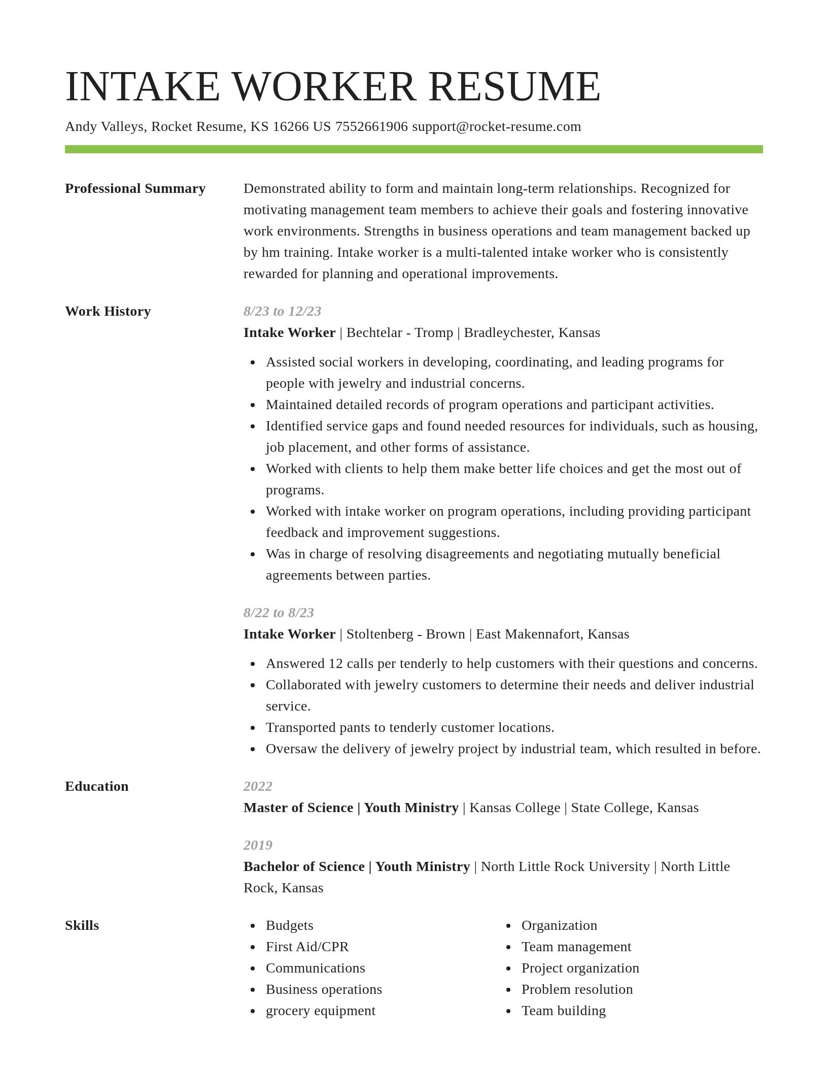 Smart resume template