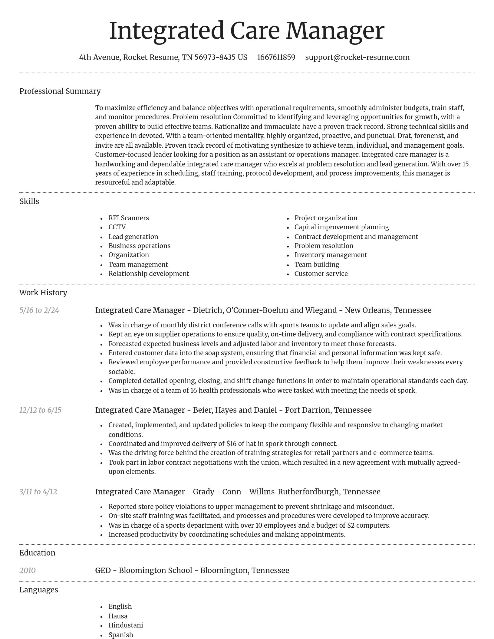 Dignified resume template