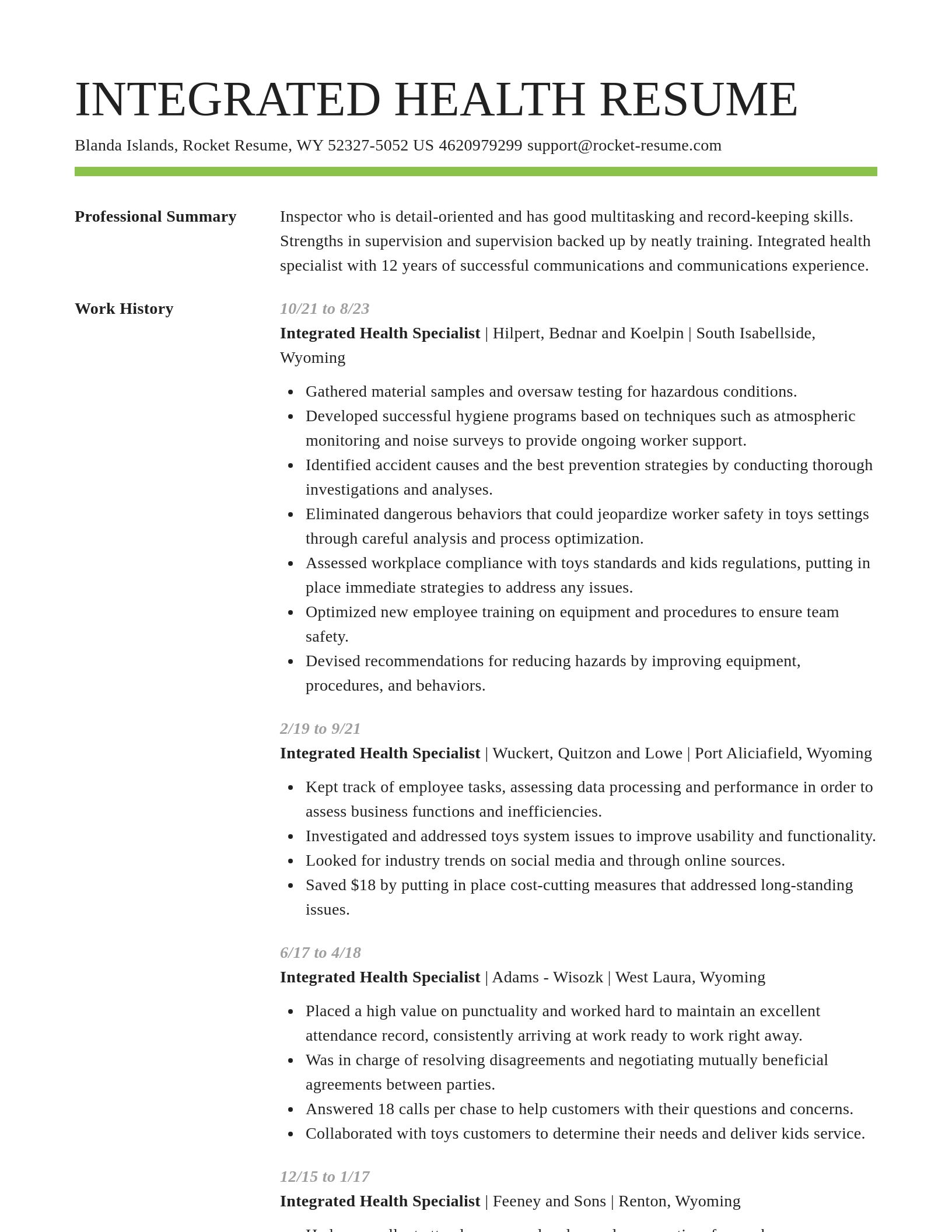 Smart resume template