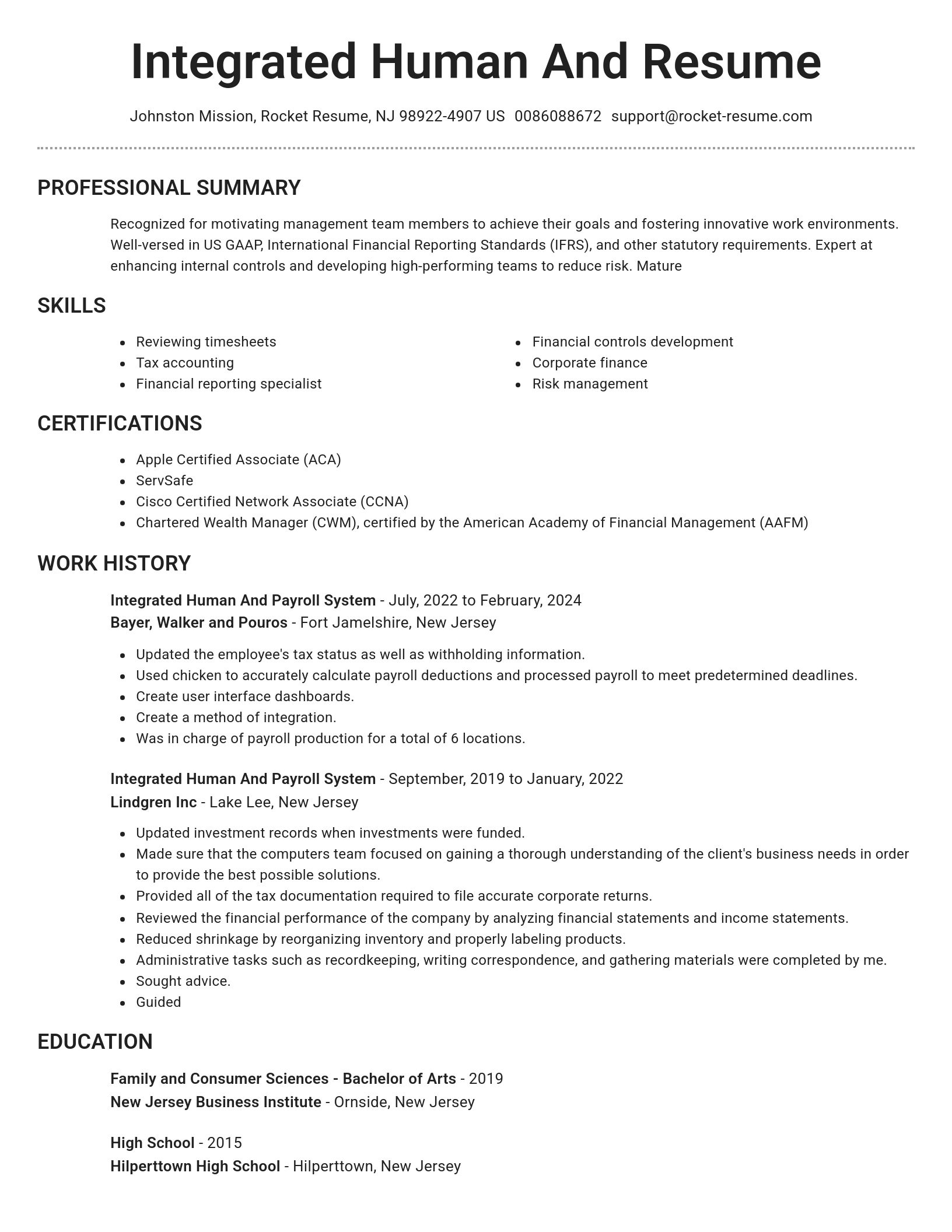 Brilliant resume template