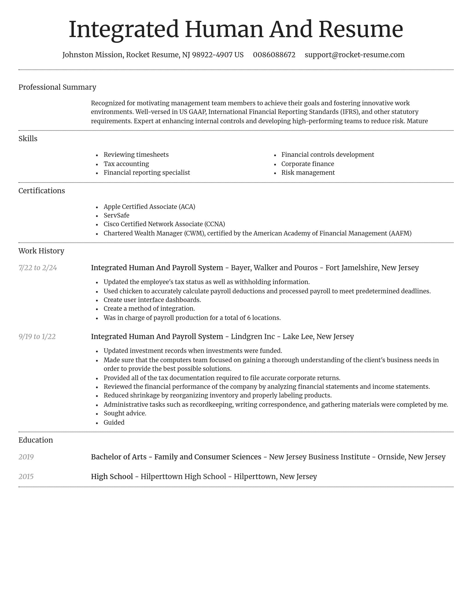 Dignified resume template