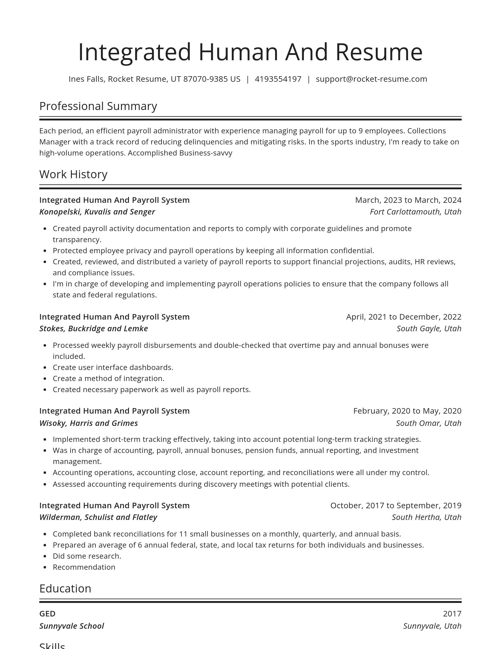 Spotlight resume template