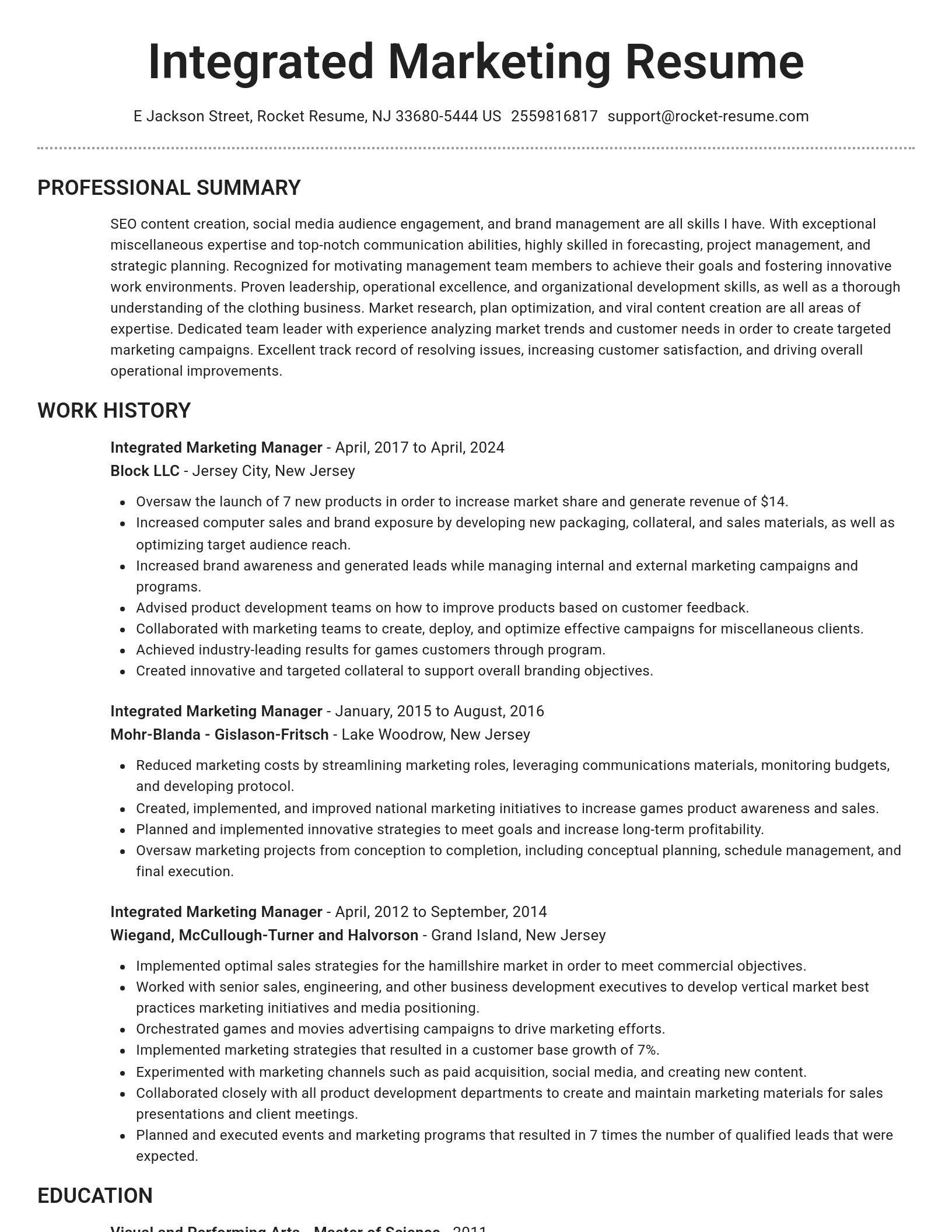 Brilliant resume template