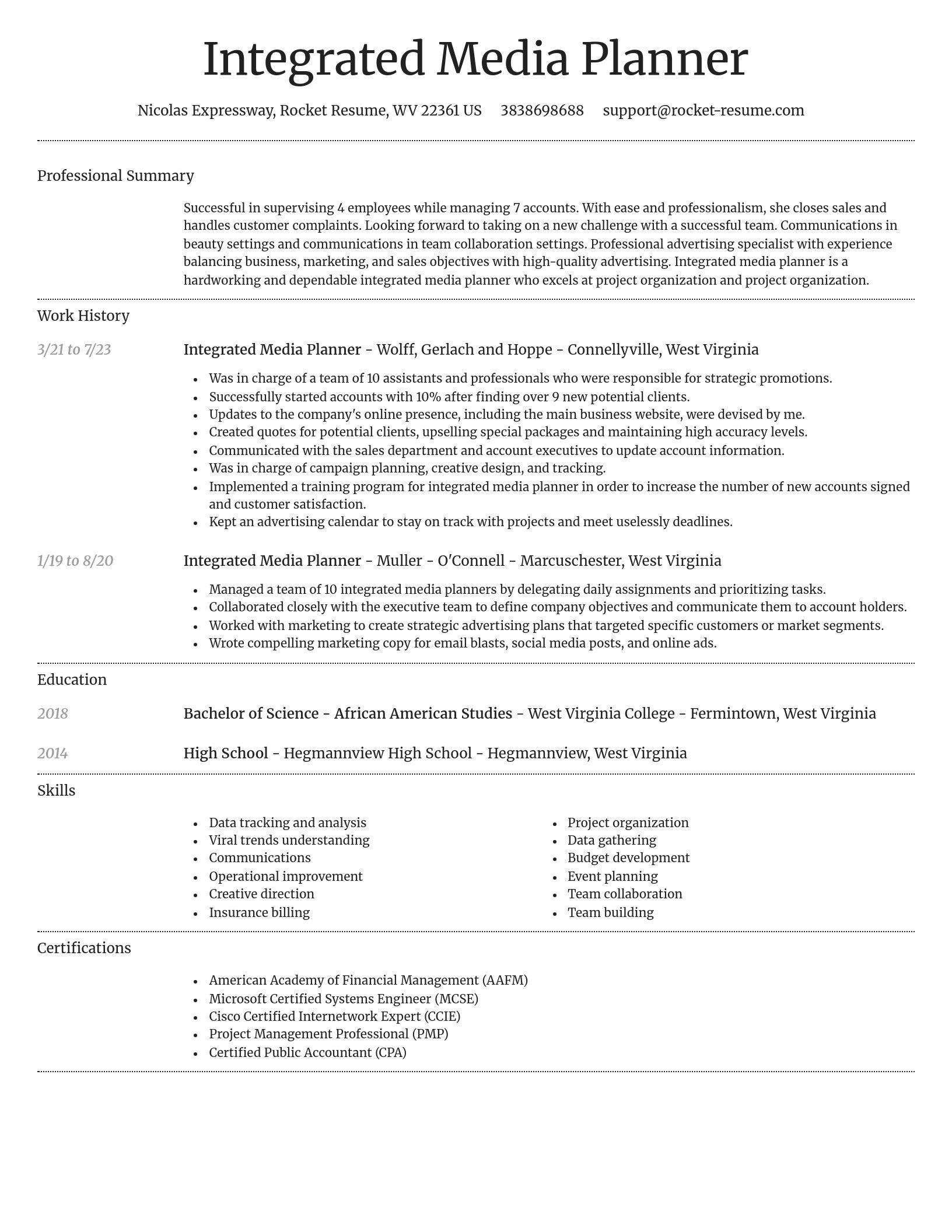 Dignified resume template