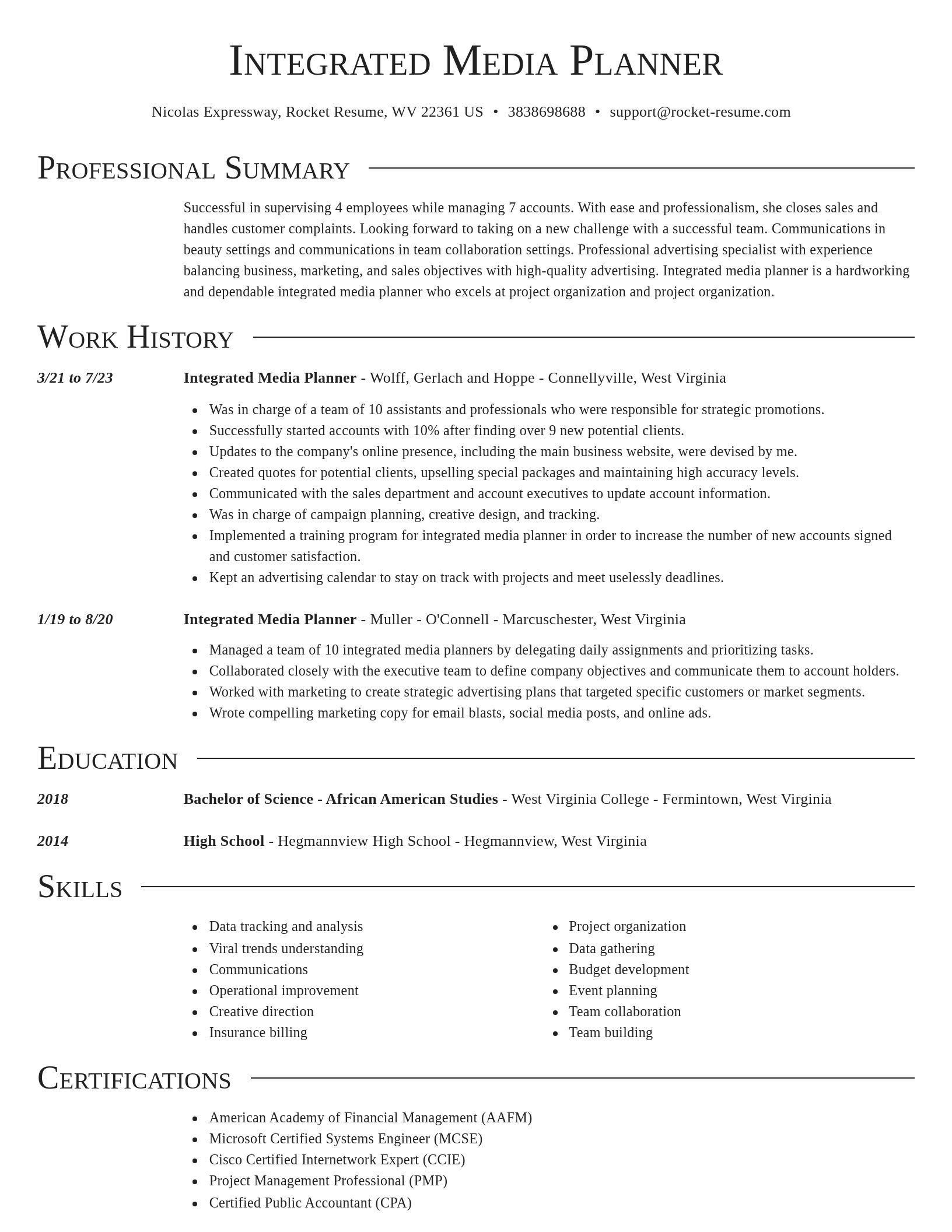 Director resume template