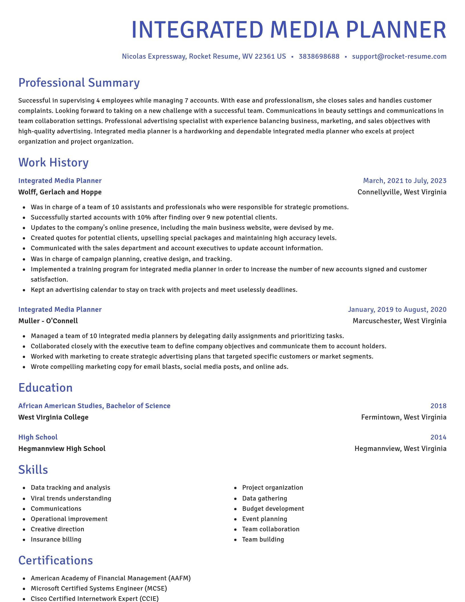 Novel resume template