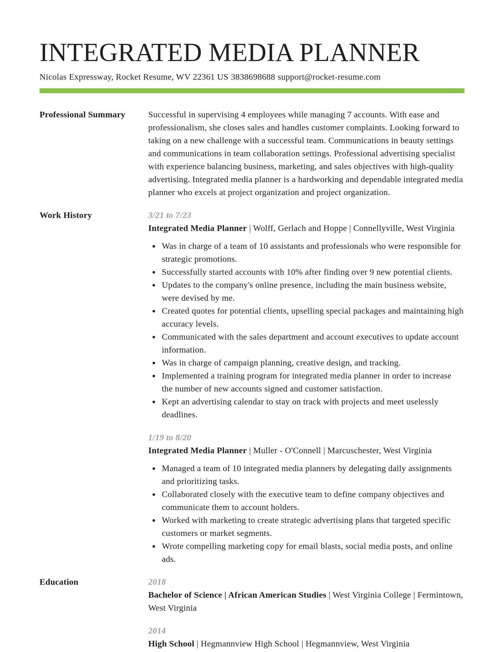 Smart resume template