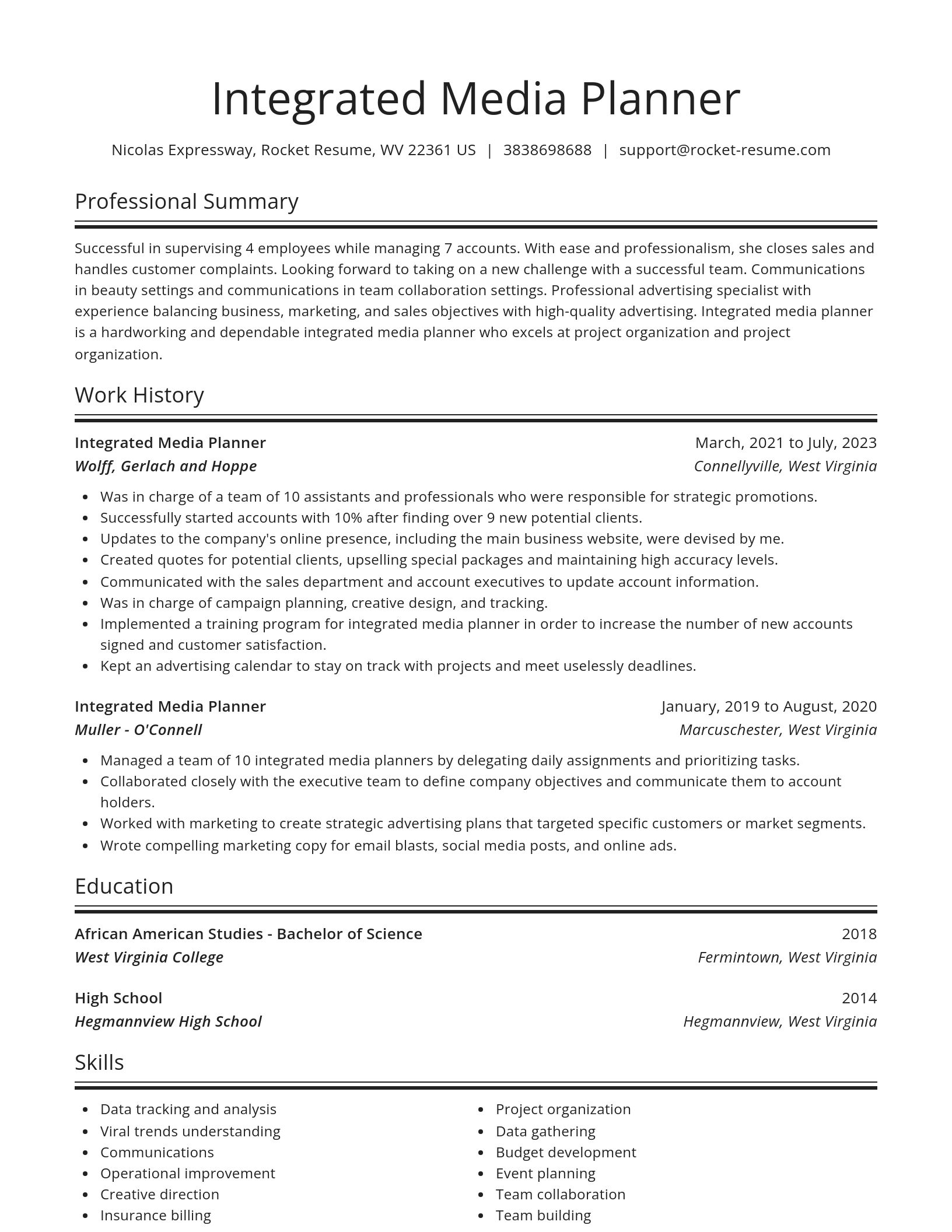 Spotlight resume template