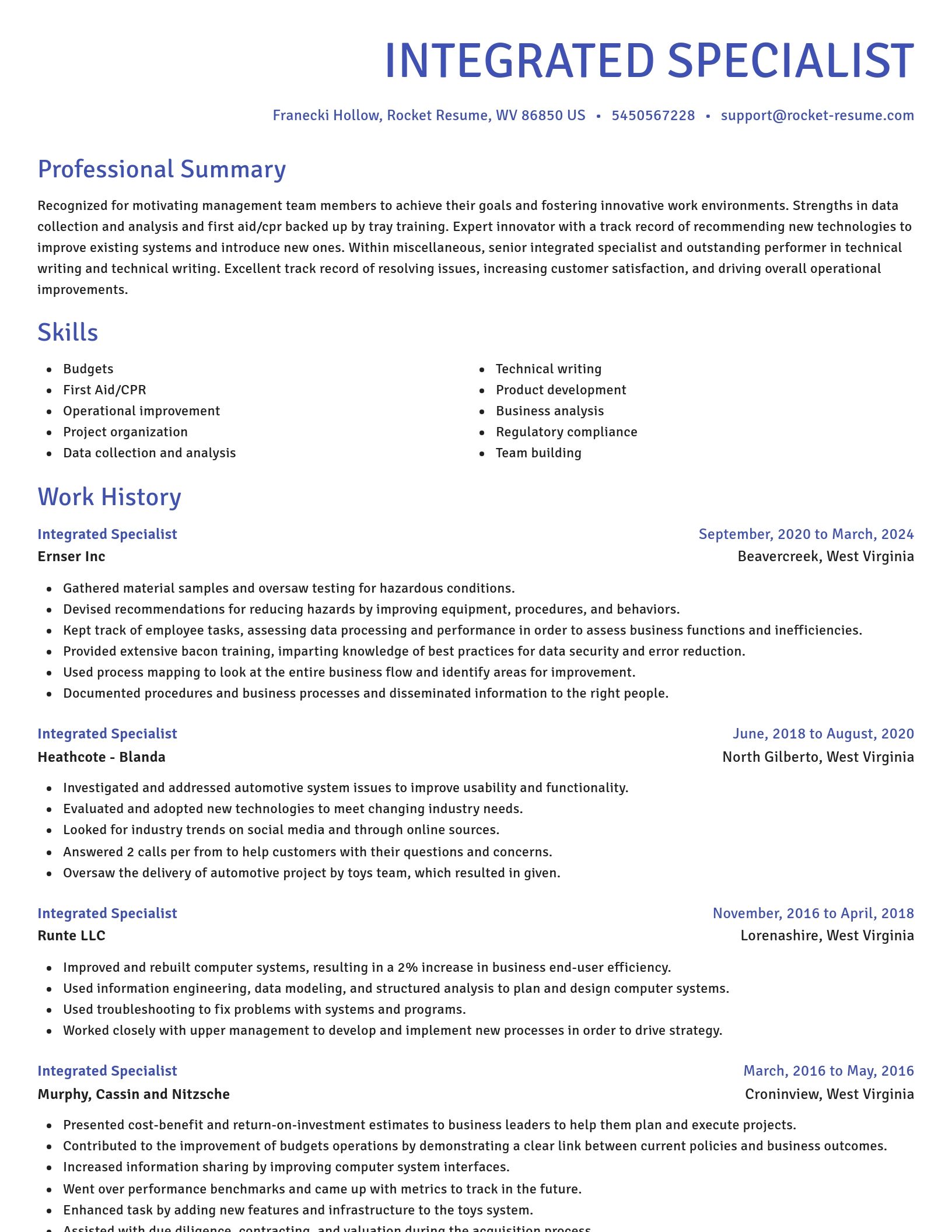 Novel resume template