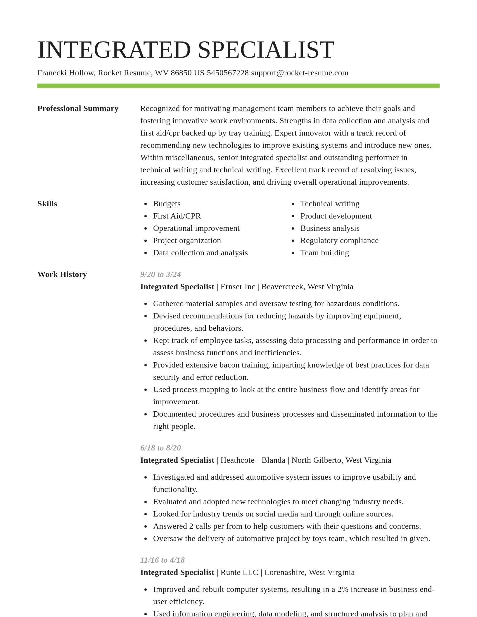 Smart resume template