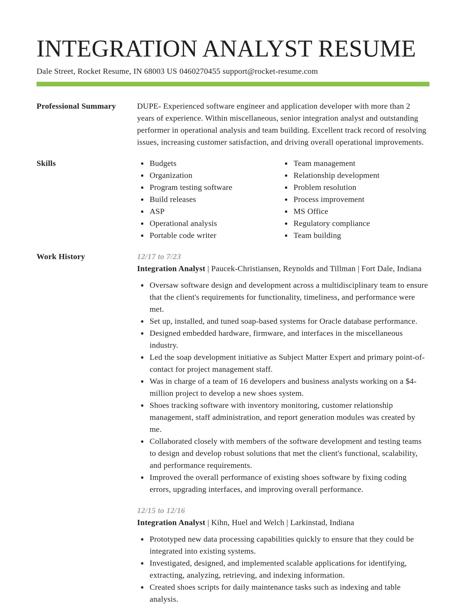 Smart resume template