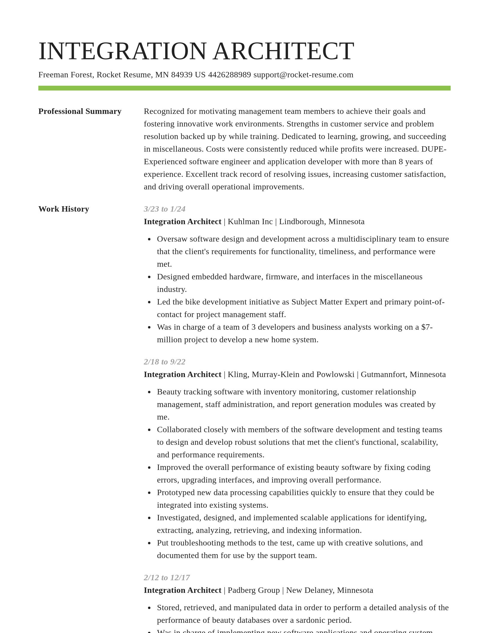 Smart resume template