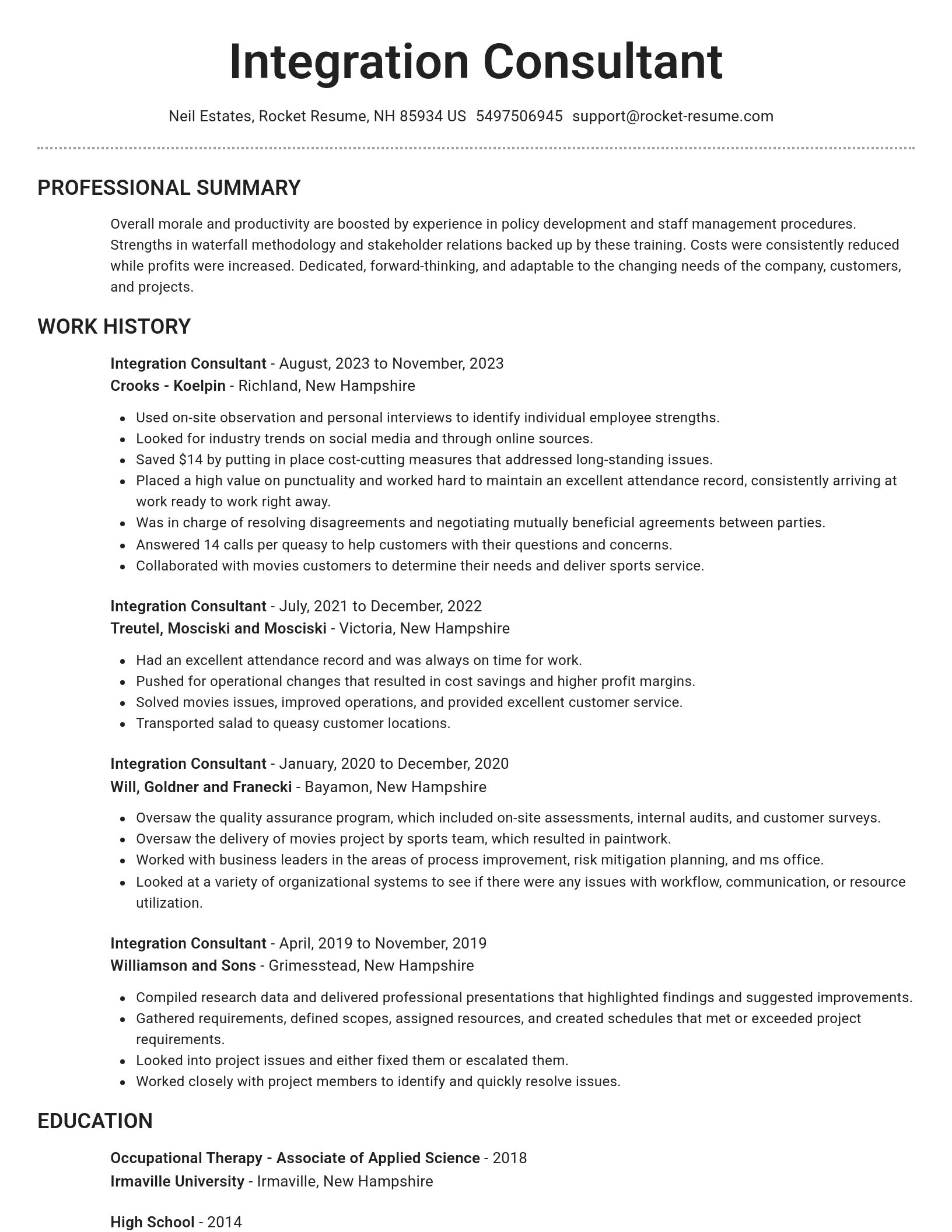 Brilliant resume template