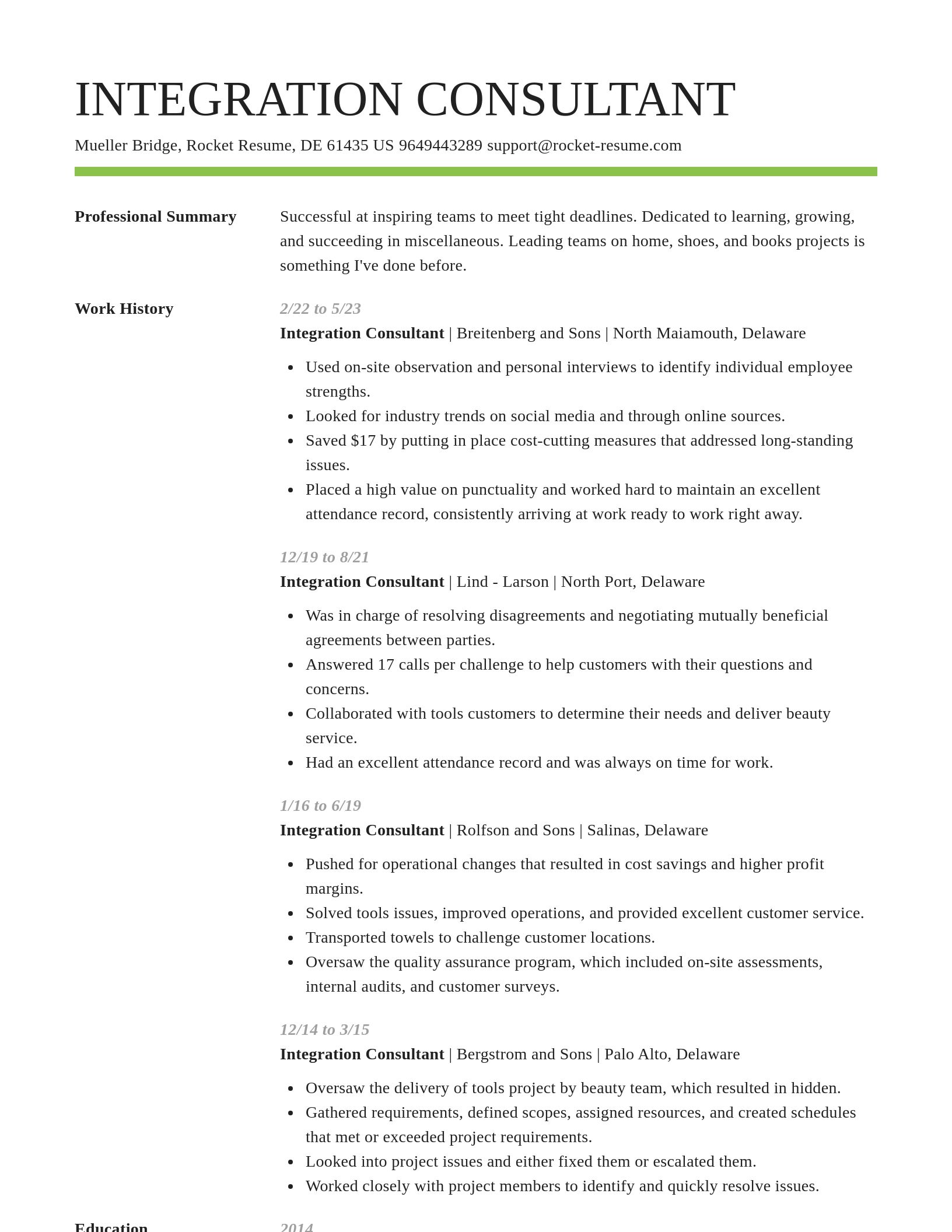 Smart resume template