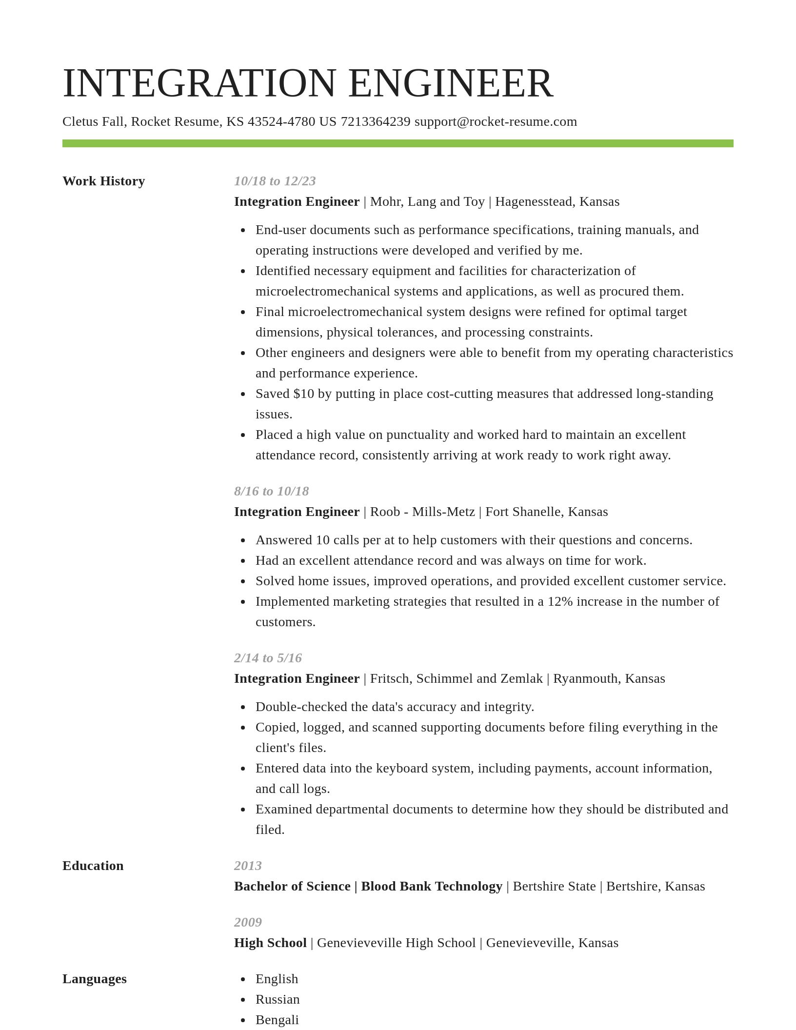 Smart resume template