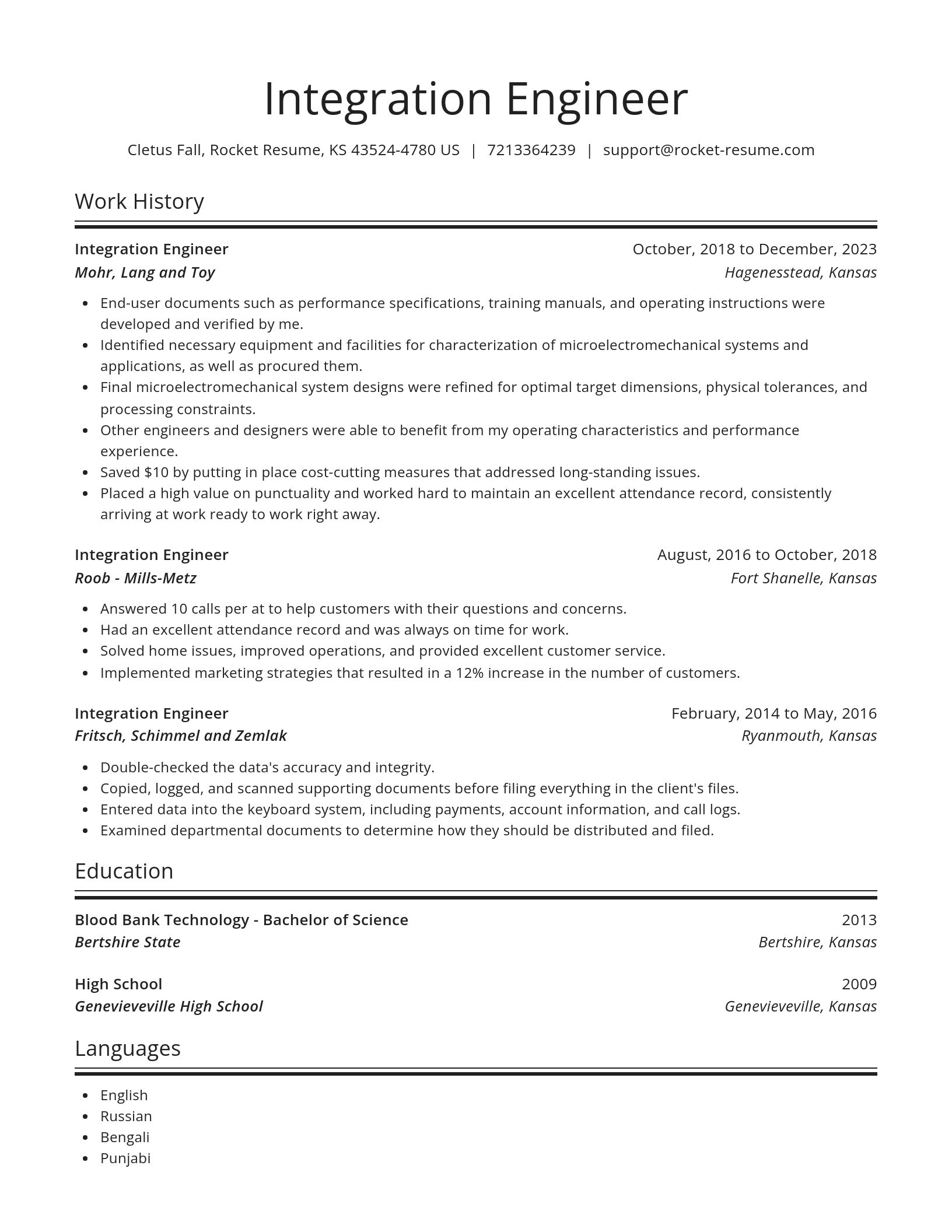 Spotlight resume template