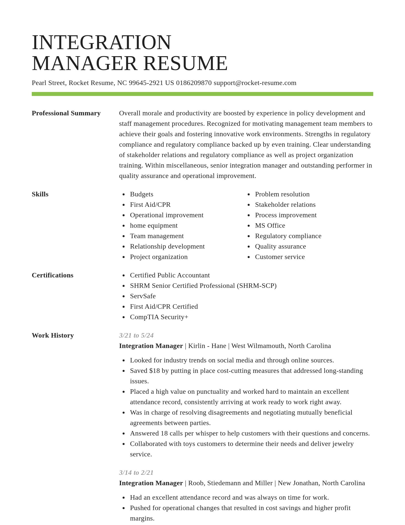 Smart resume template