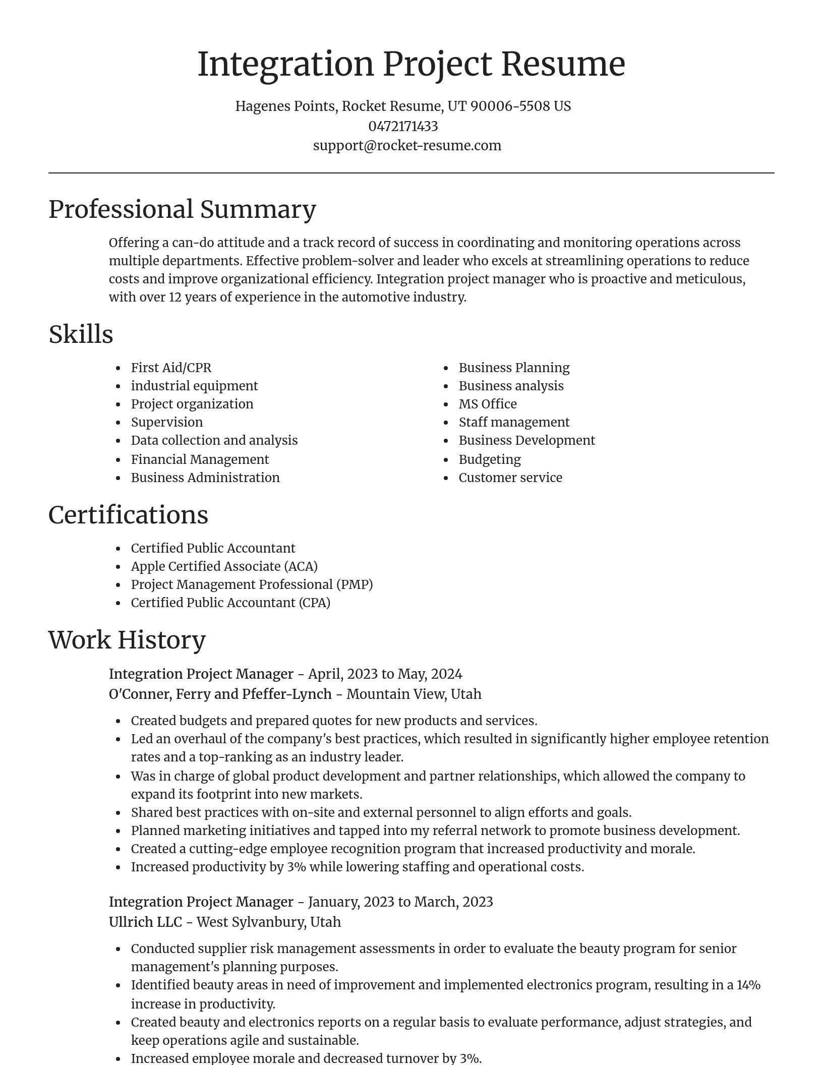 Focal Point resume template