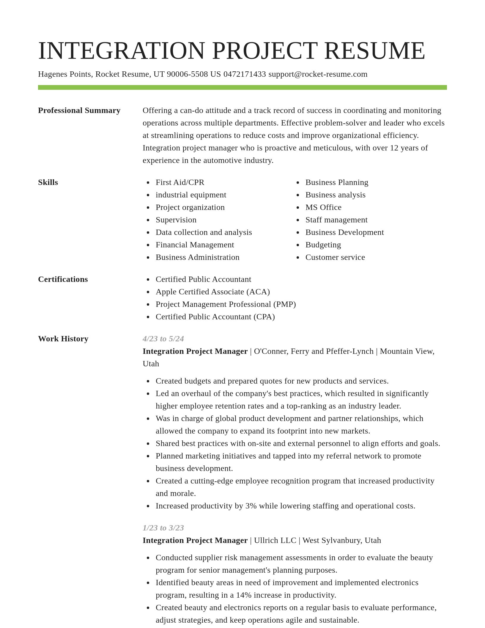 Smart resume template