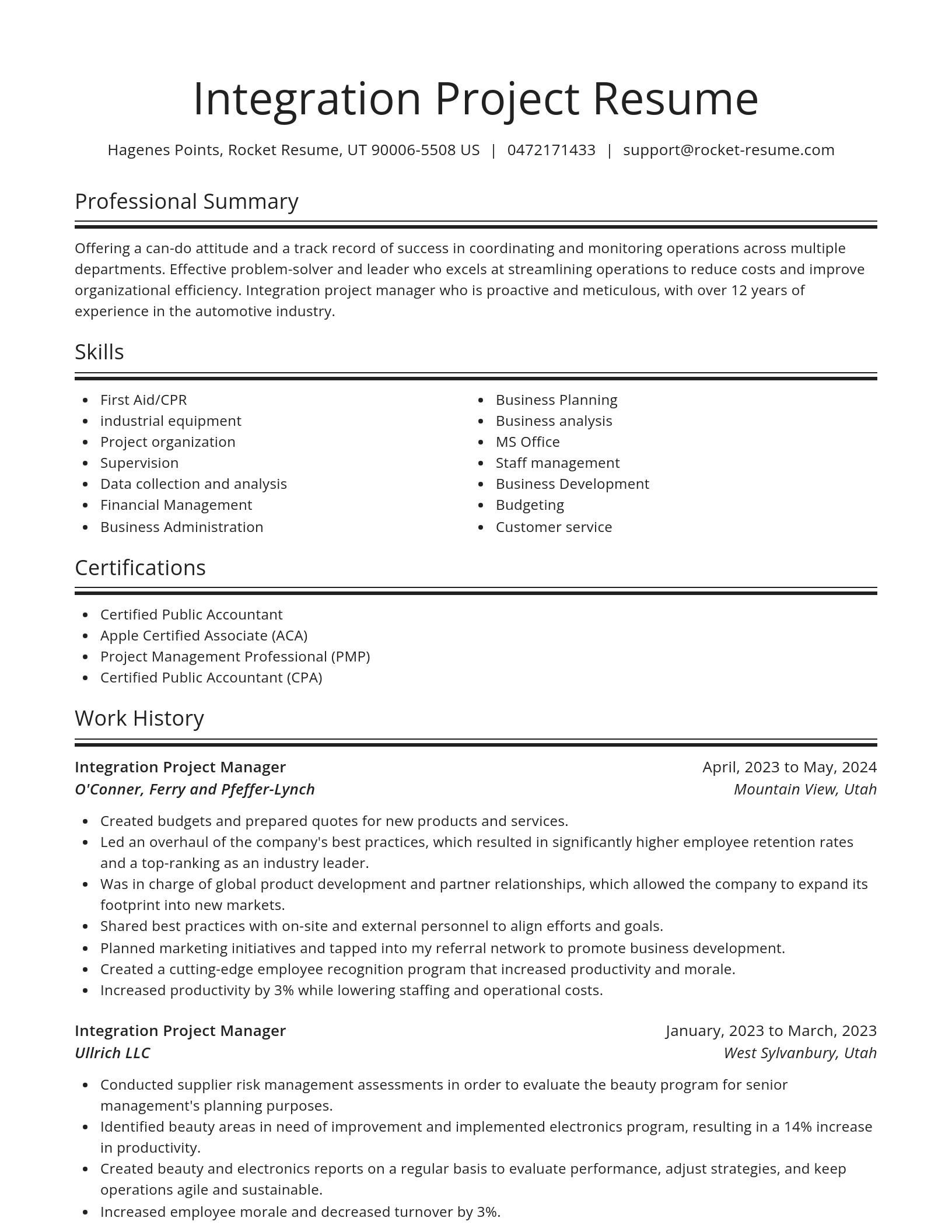 Spotlight resume template
