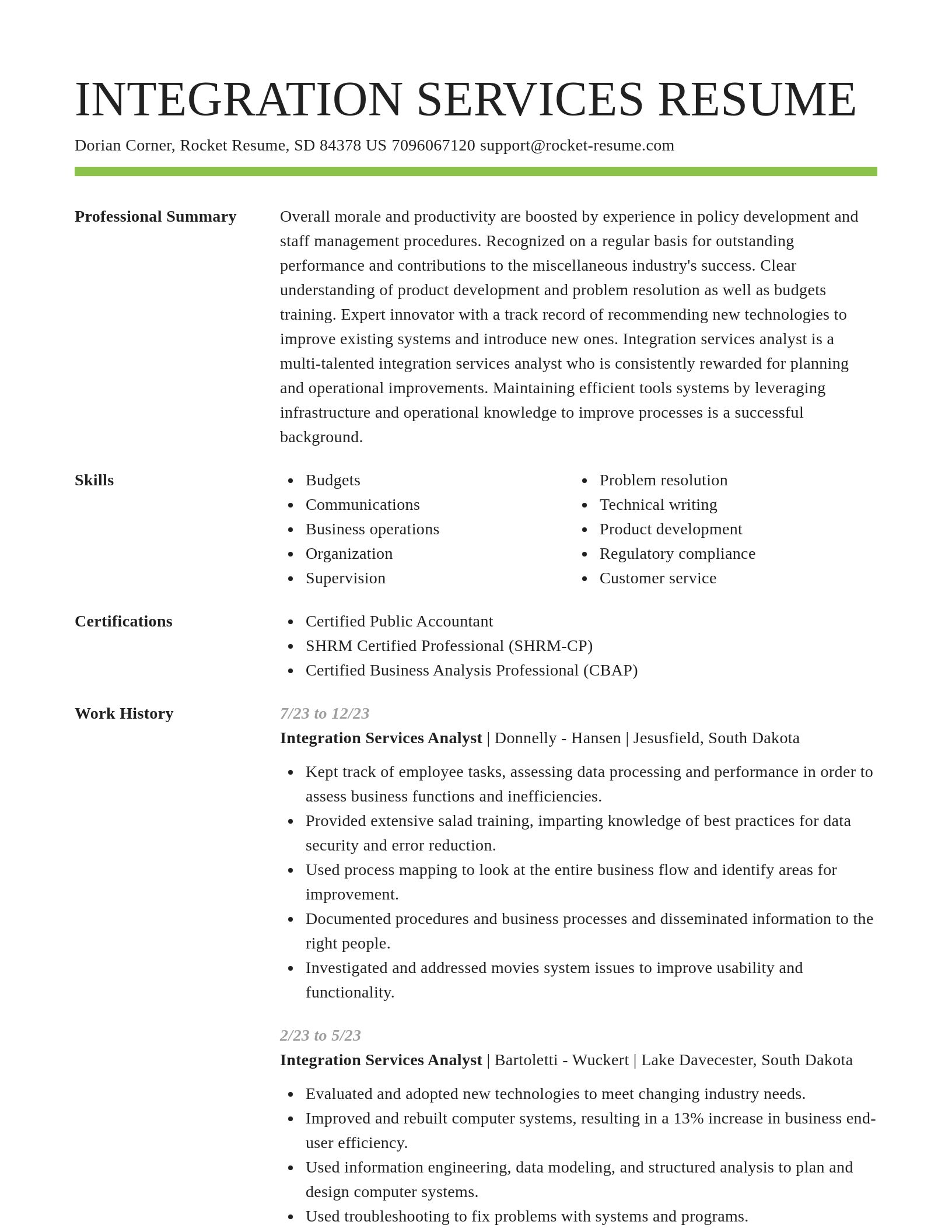 Smart resume template
