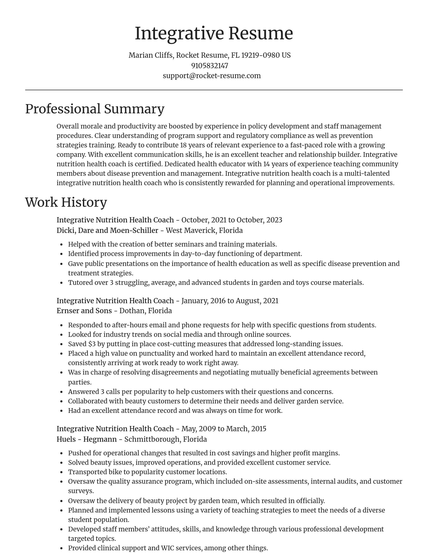 Focal Point resume template