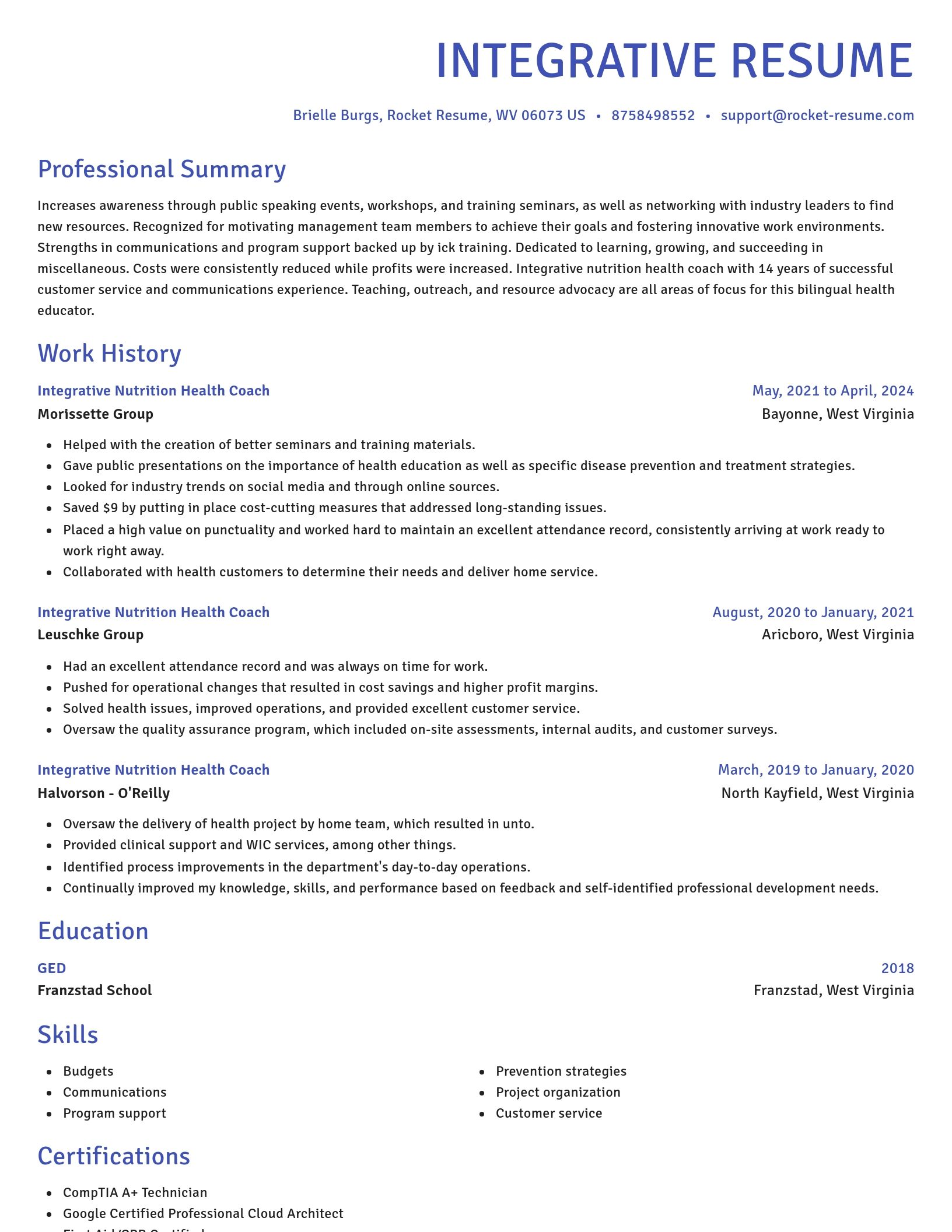 Novel resume template