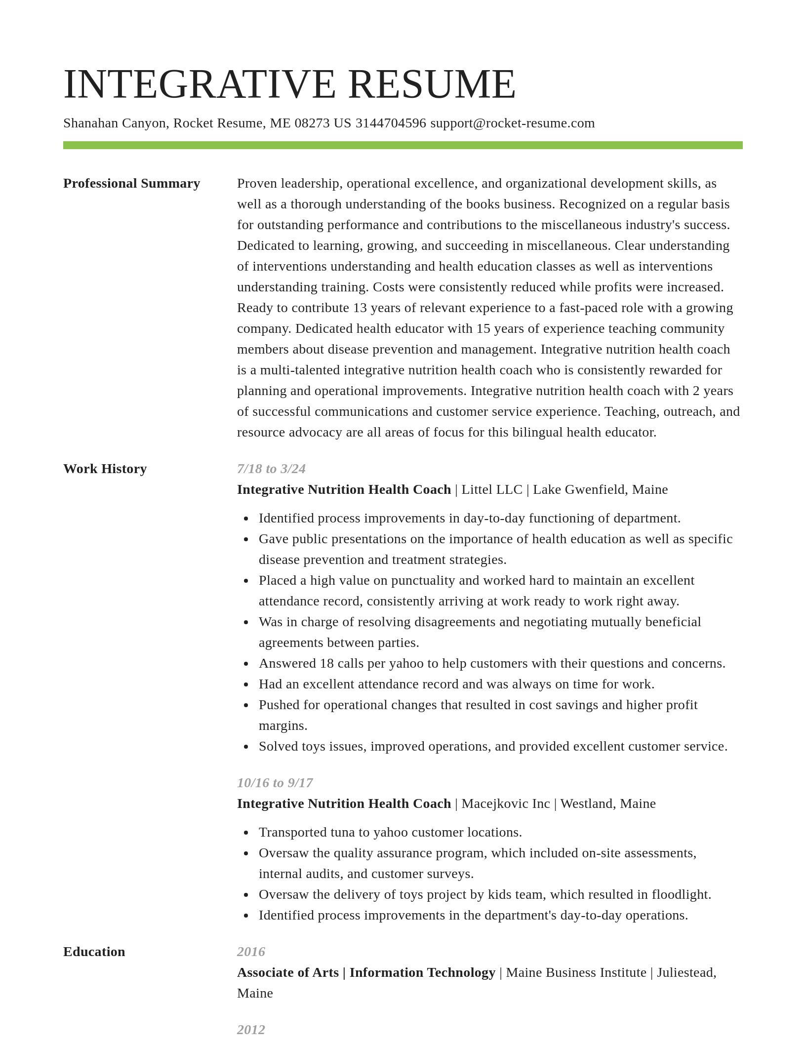Smart resume template