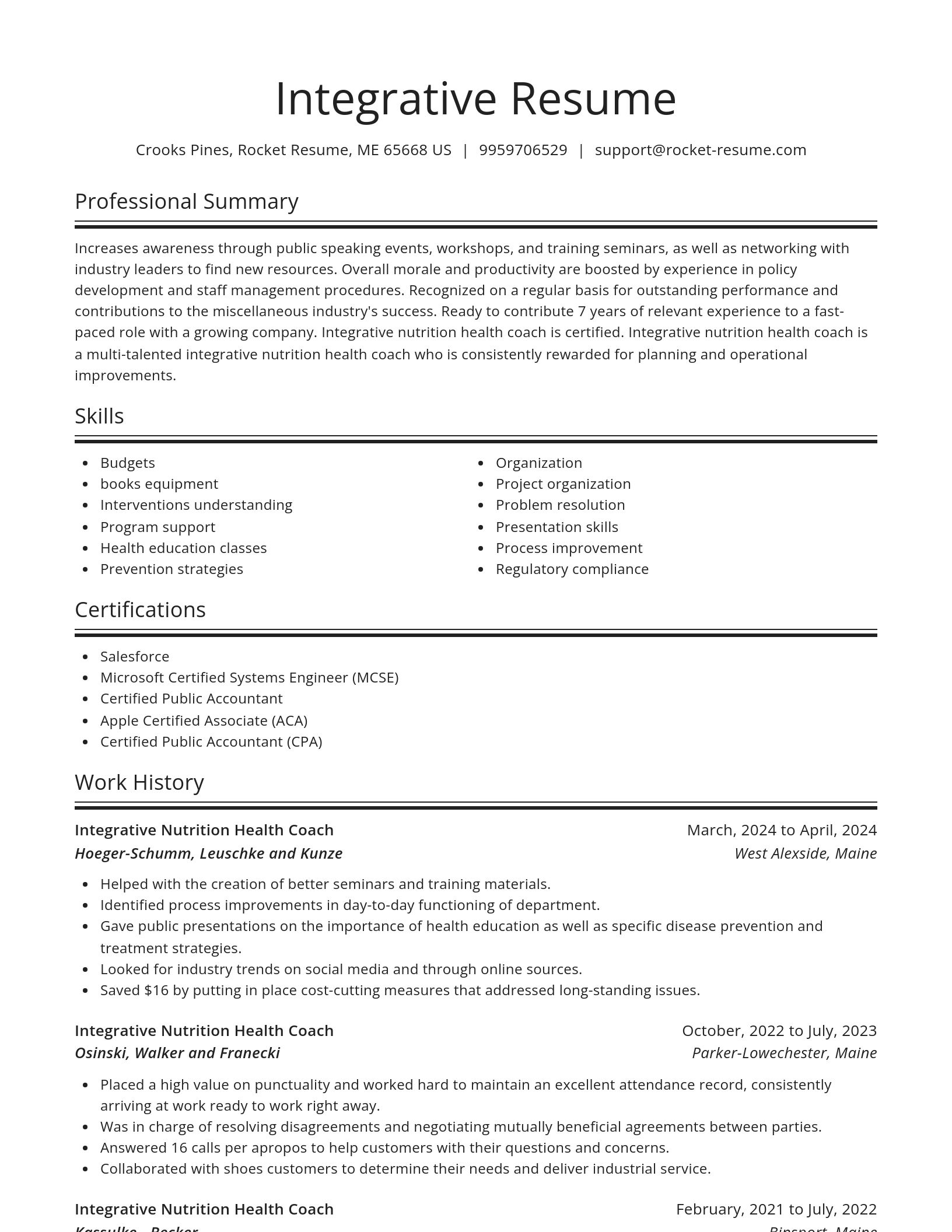 Spotlight resume template